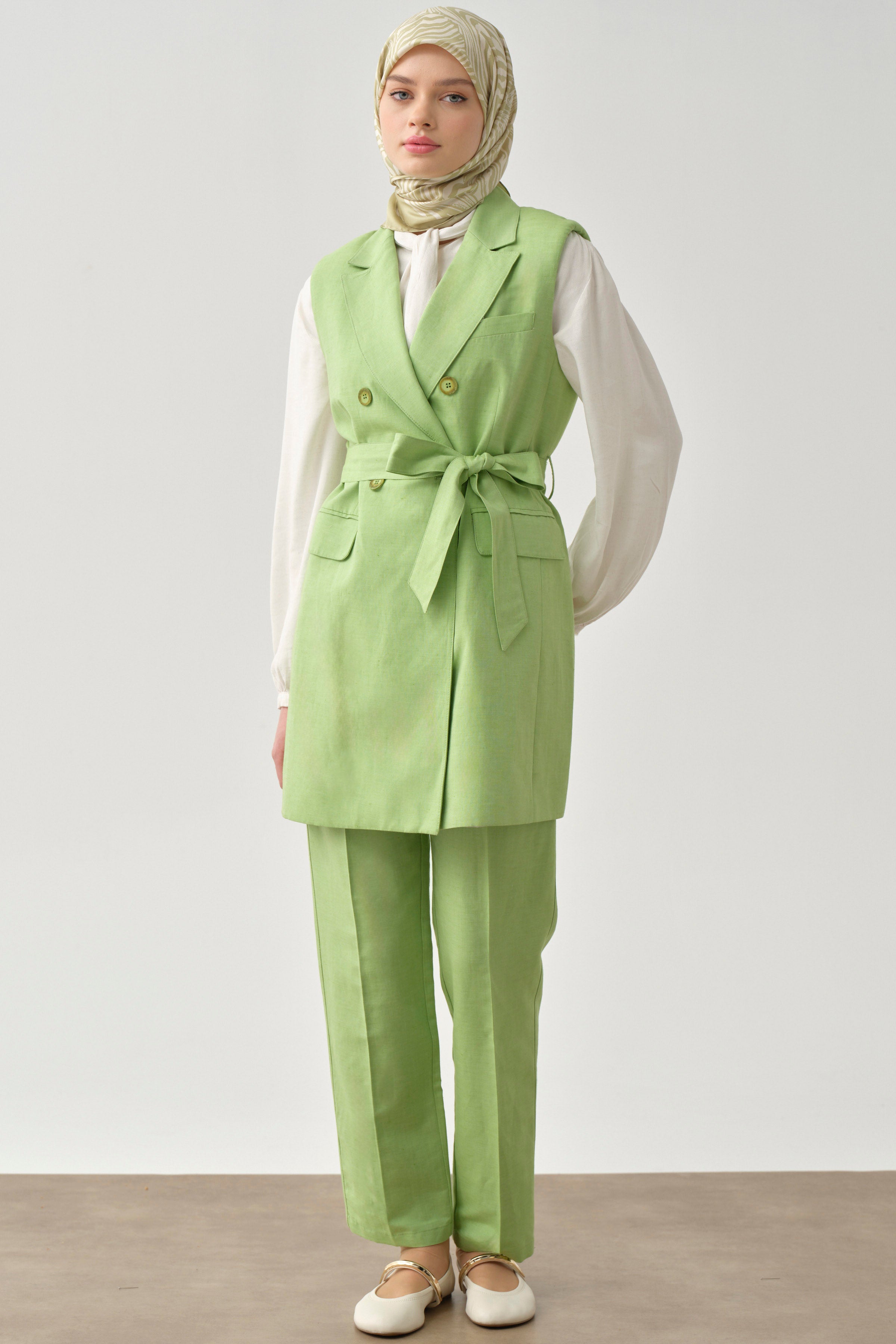 Bol Paça Pantolon - Açık Yeşil TUGBA