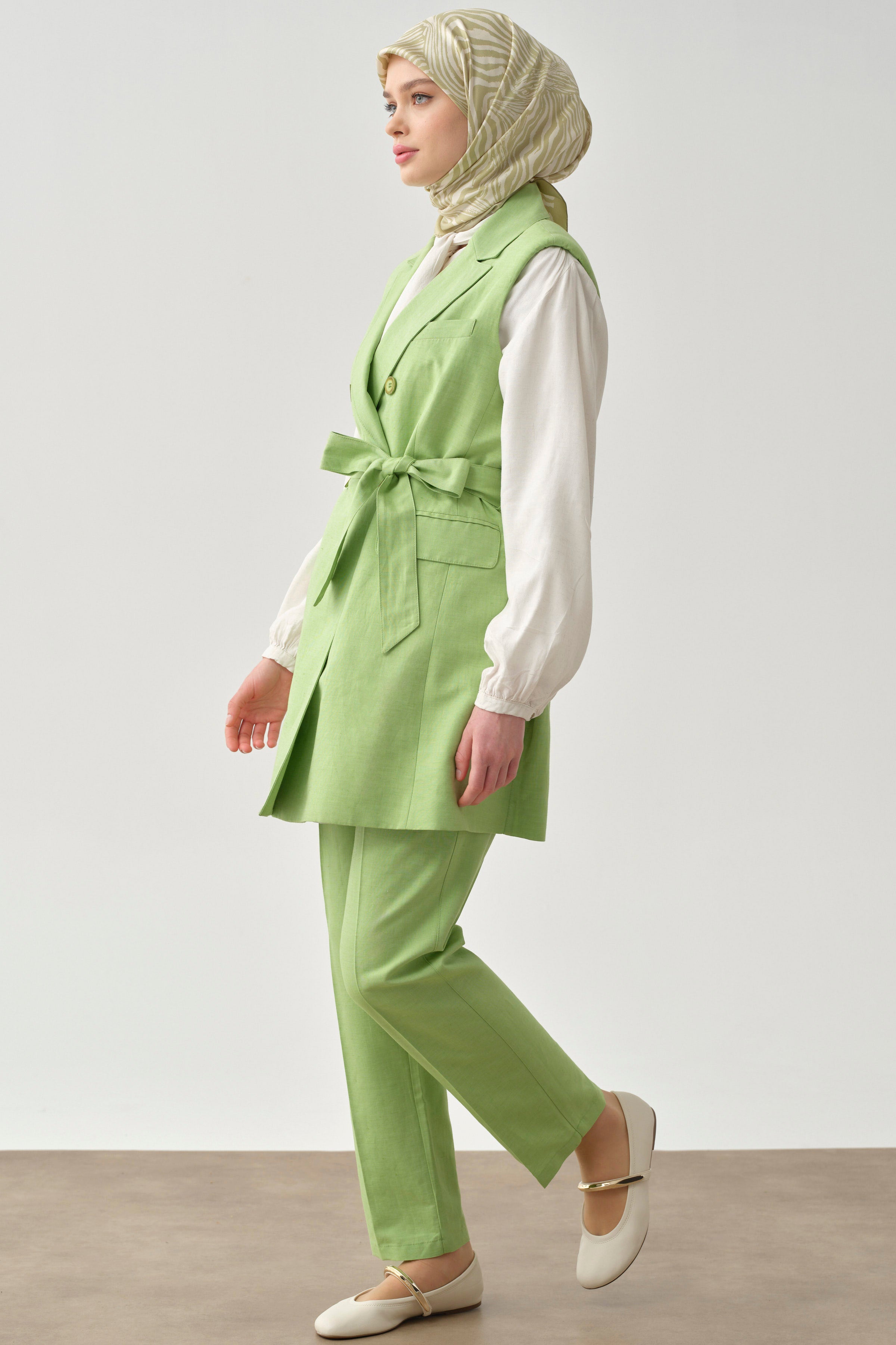 Bol Paça Pantolon - Açık Yeşil TUGBA