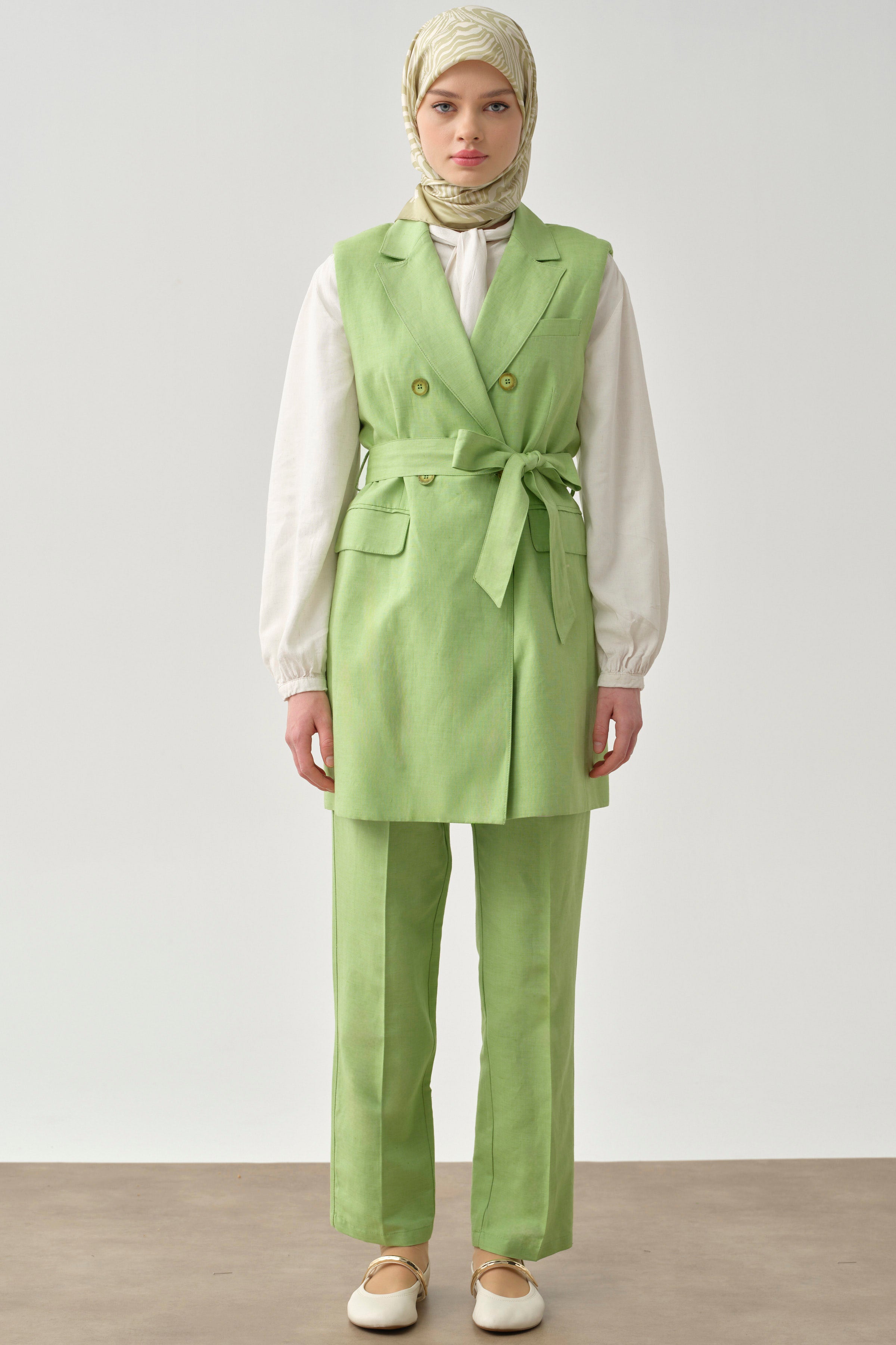 Bol Paça Pantolon - Açık Yeşil TUGBA