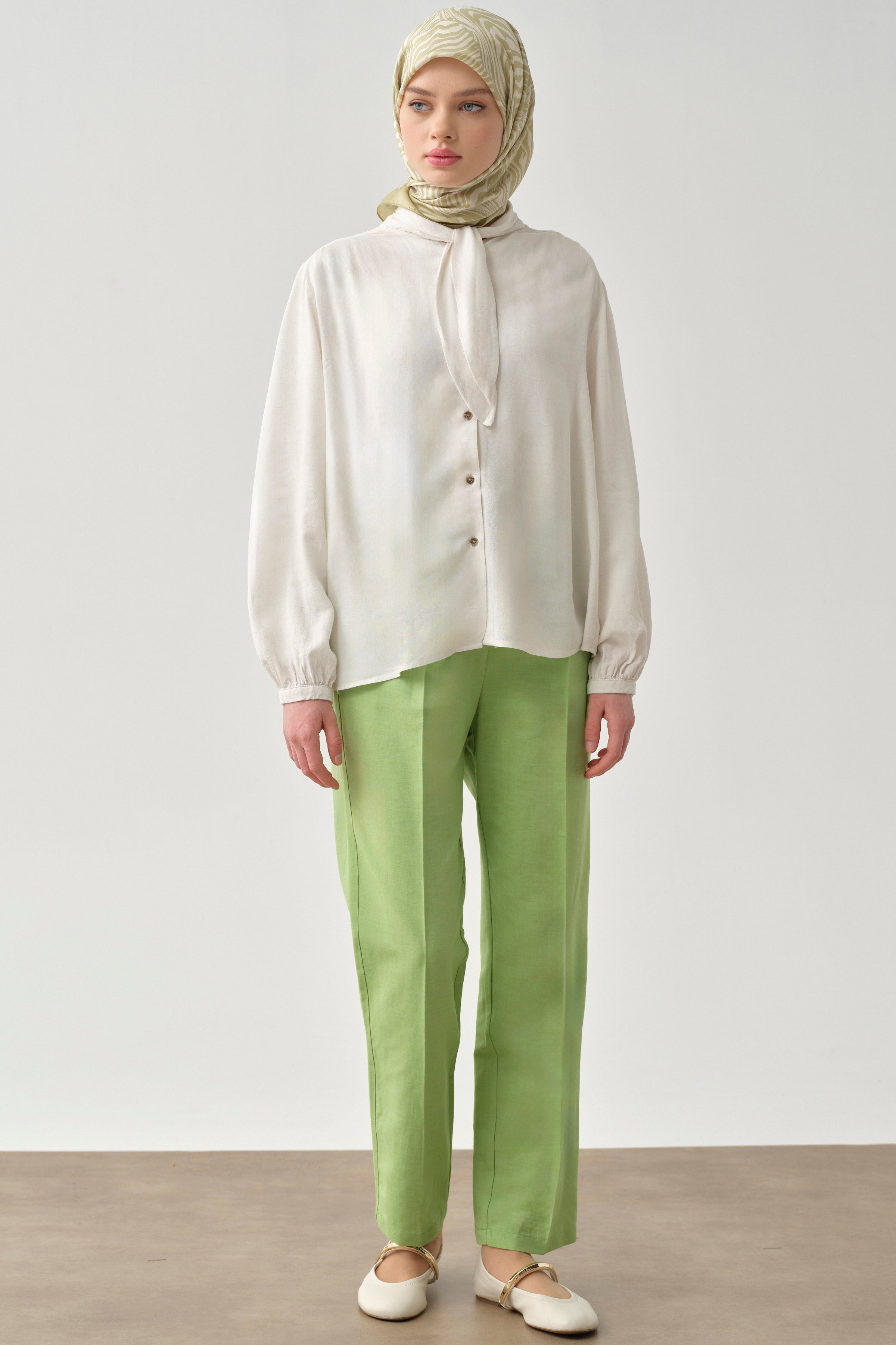 Bol Paça Pantolon - Açık Yeşil TUGBA