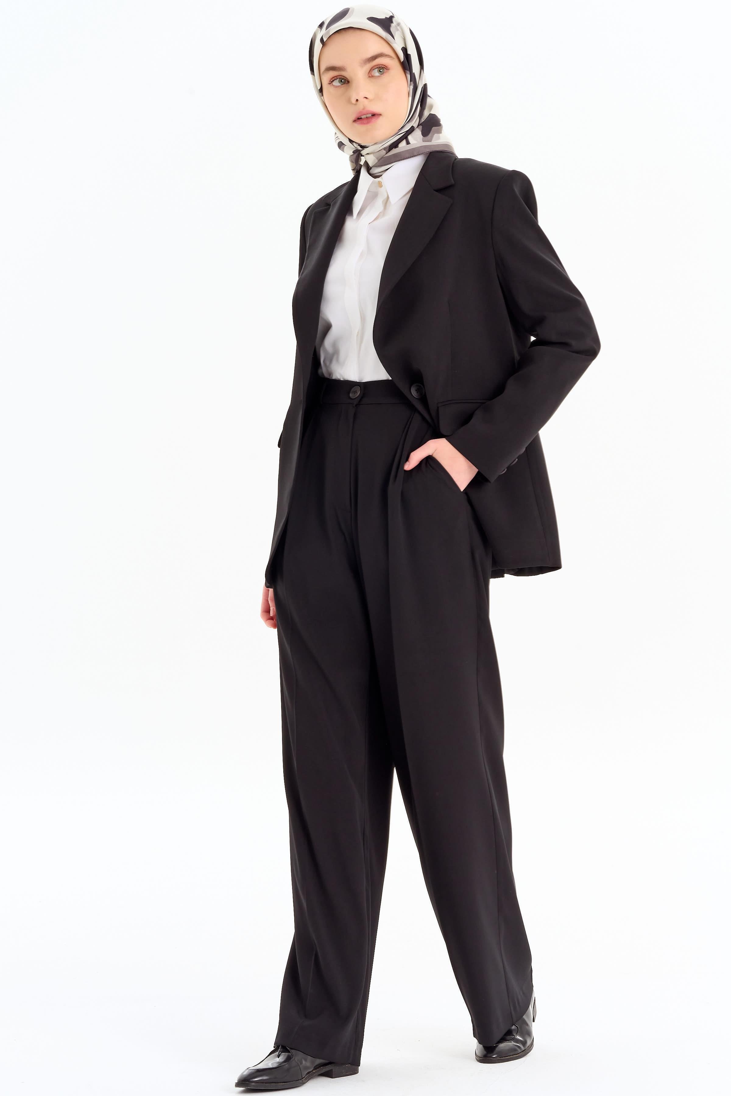 Bol Paça Pantolon - Siyah TUGBA