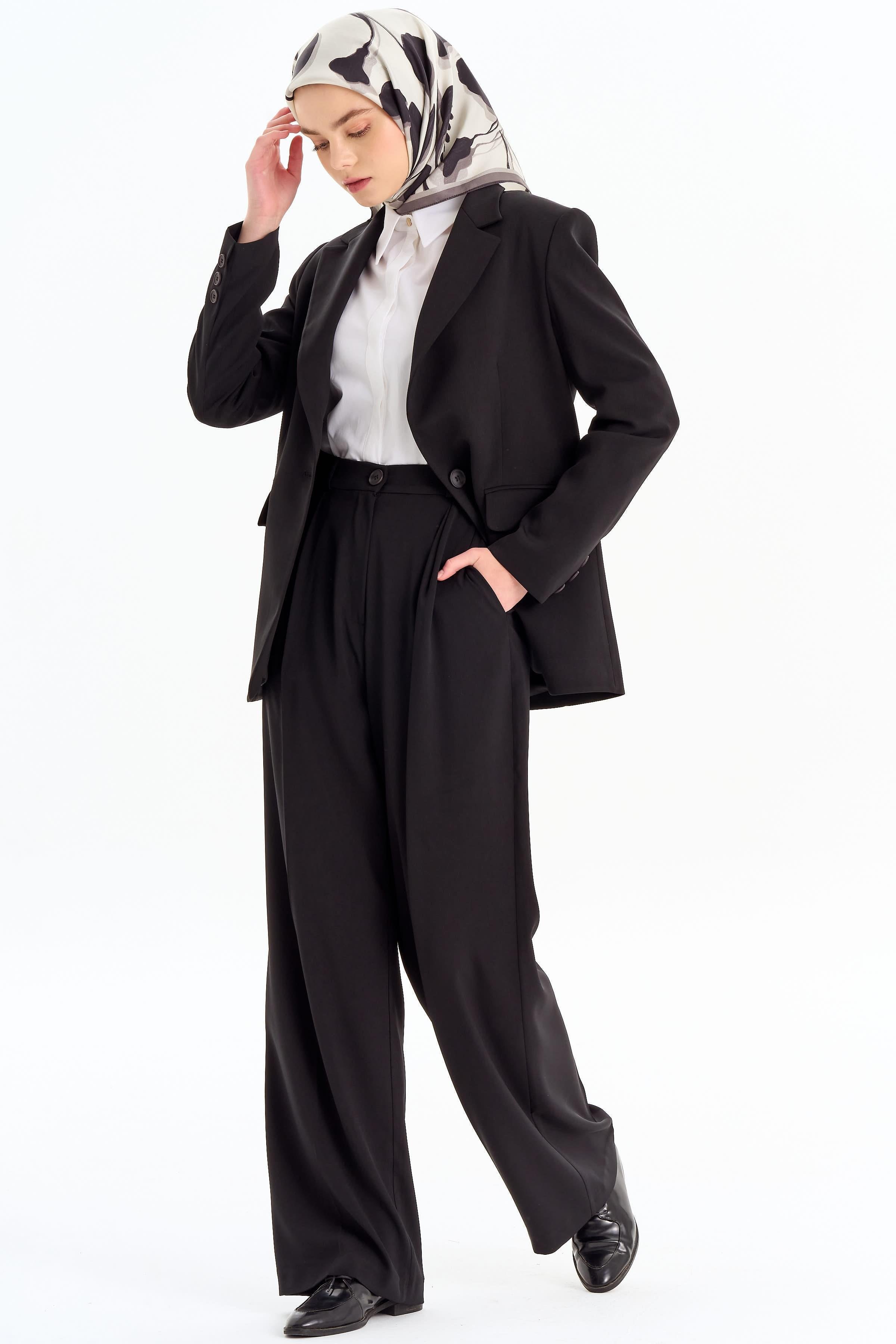 Bol Paça Pantolon - Siyah TUGBA