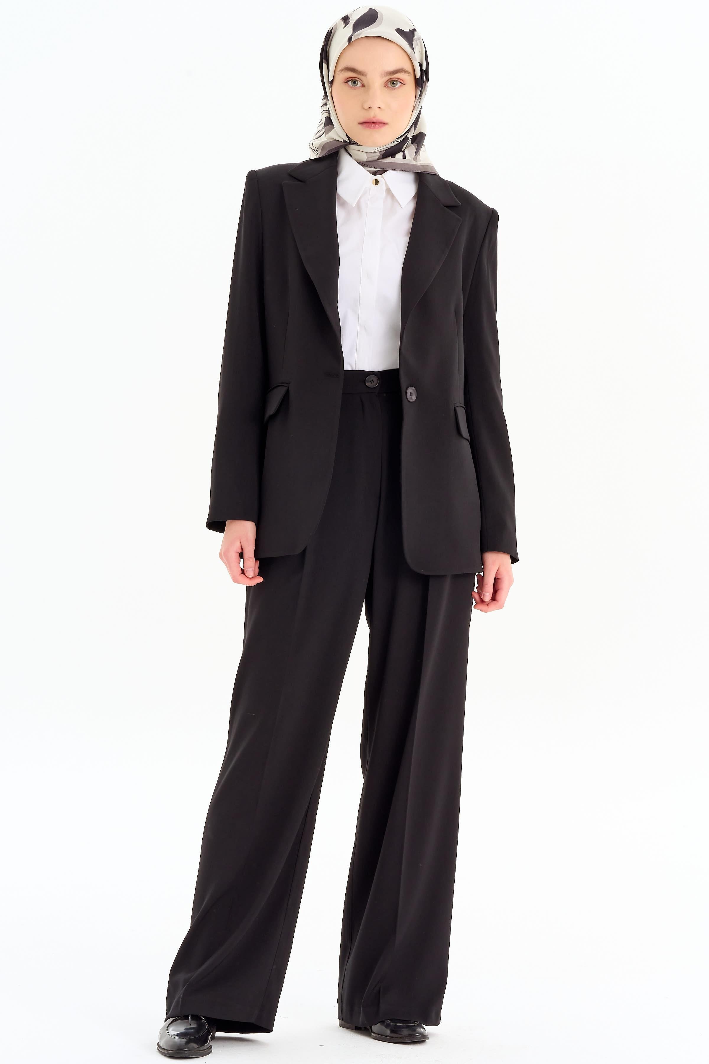 Bol Paça Pantolon - Siyah TUGBA