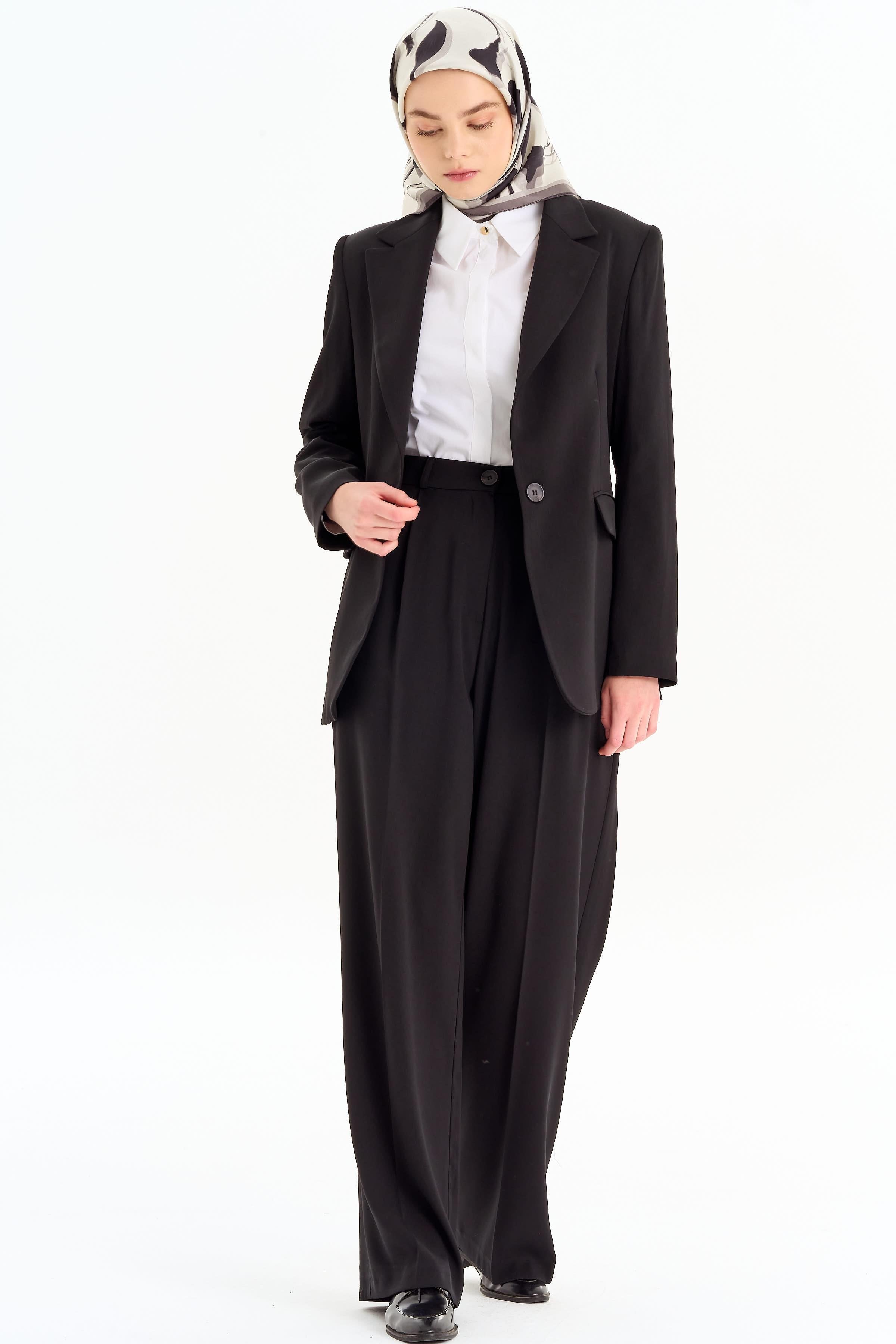 Bol Paça Pantolon - Siyah TUGBA