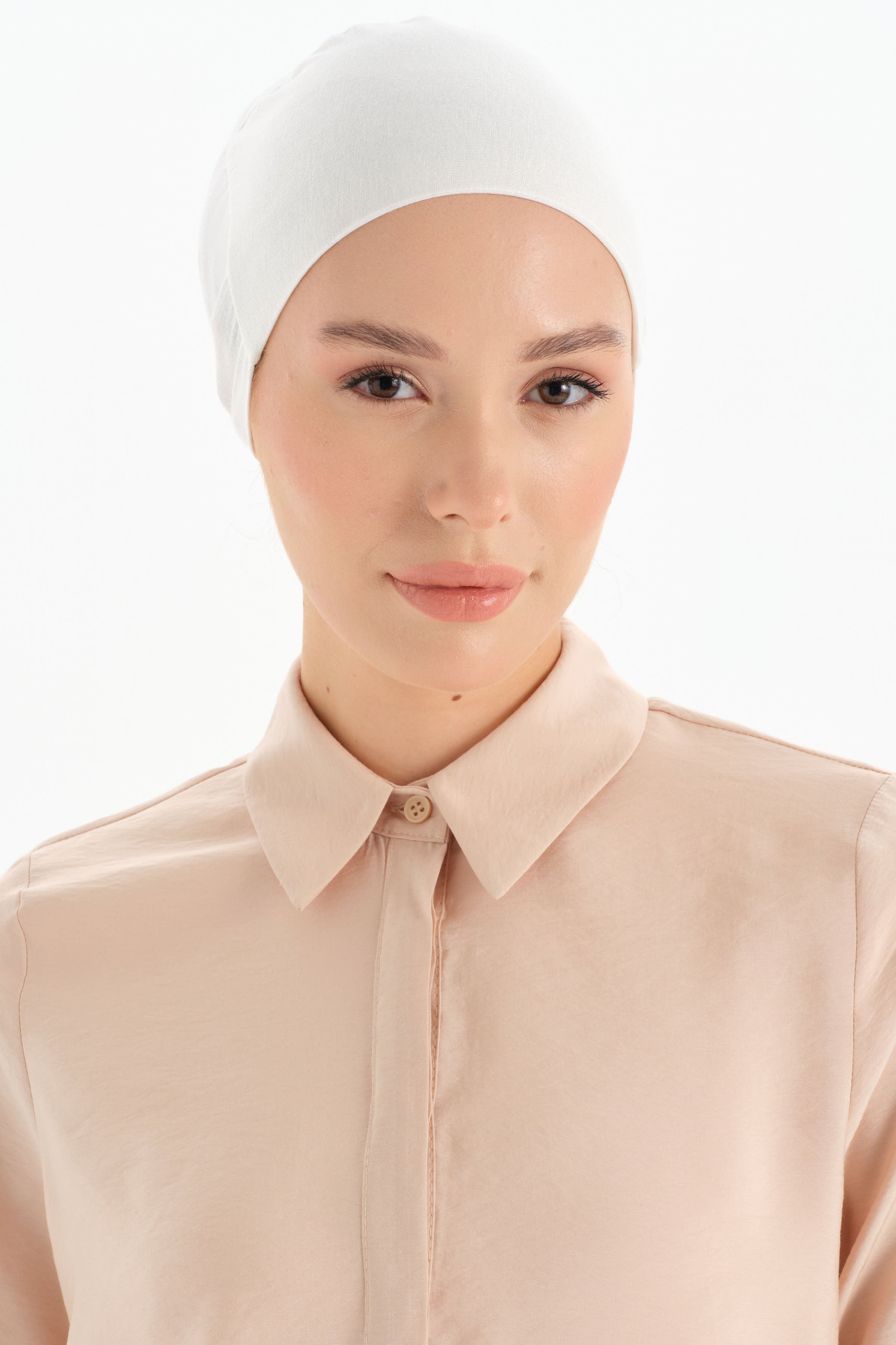 Düz Pamuk Bone - Ekru TUGBA