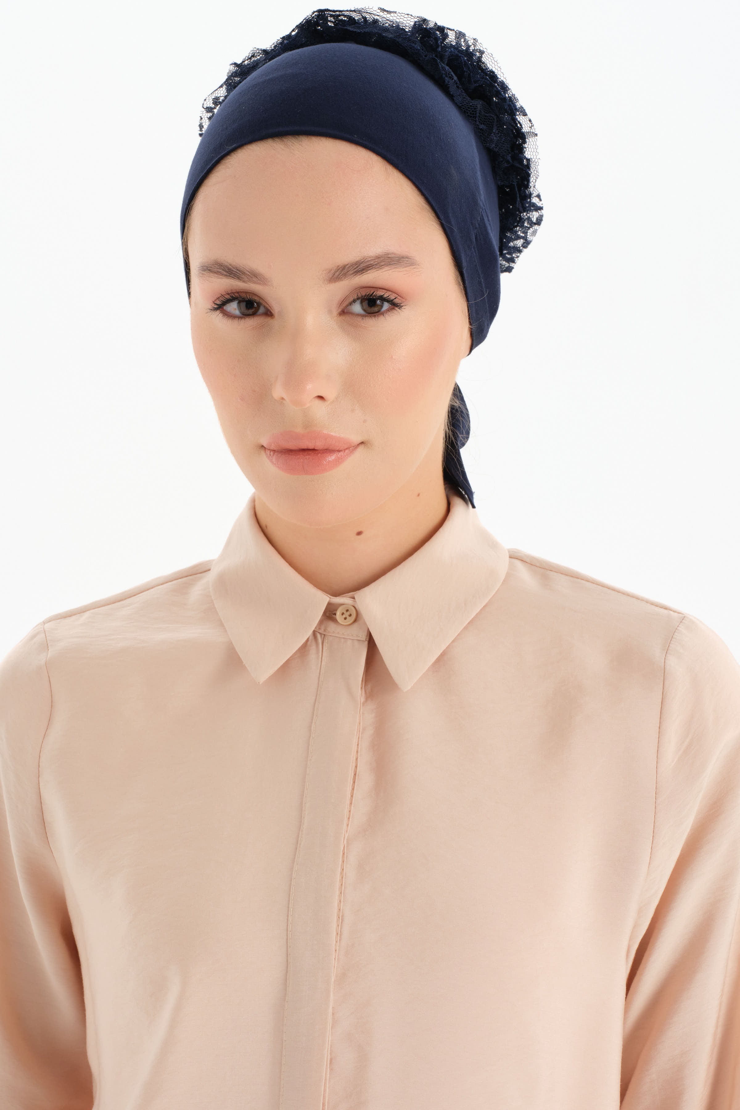 Dantelli Topuz Bone - Lacivert TUGBA