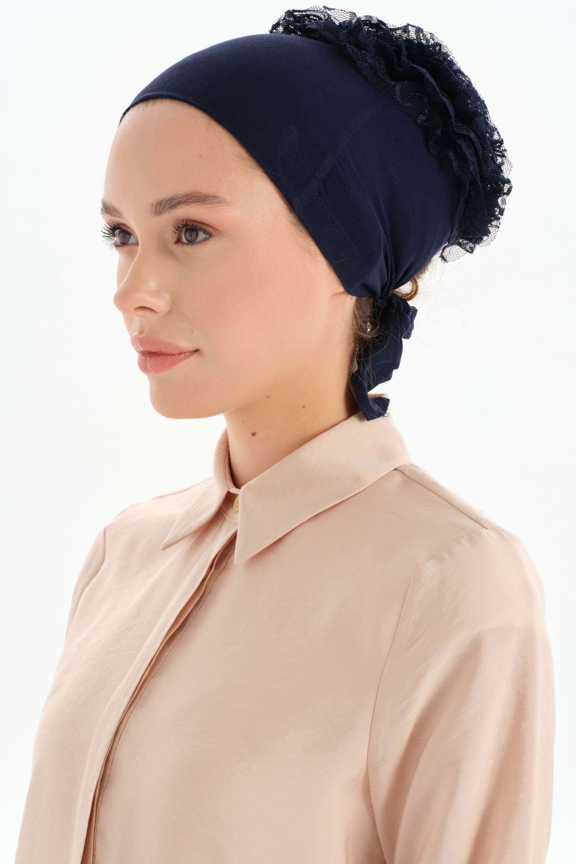 Dantelli Topuz Bone - Lacivert TUGBA