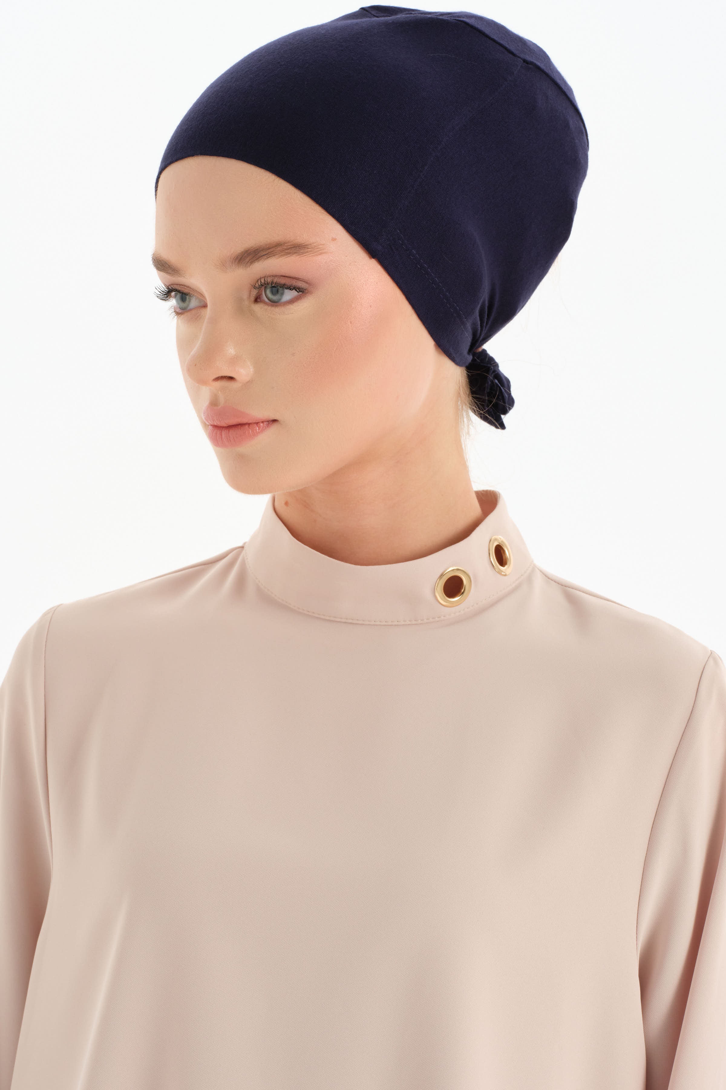 Düz Pamuk Bone - Lacivert TUGBA