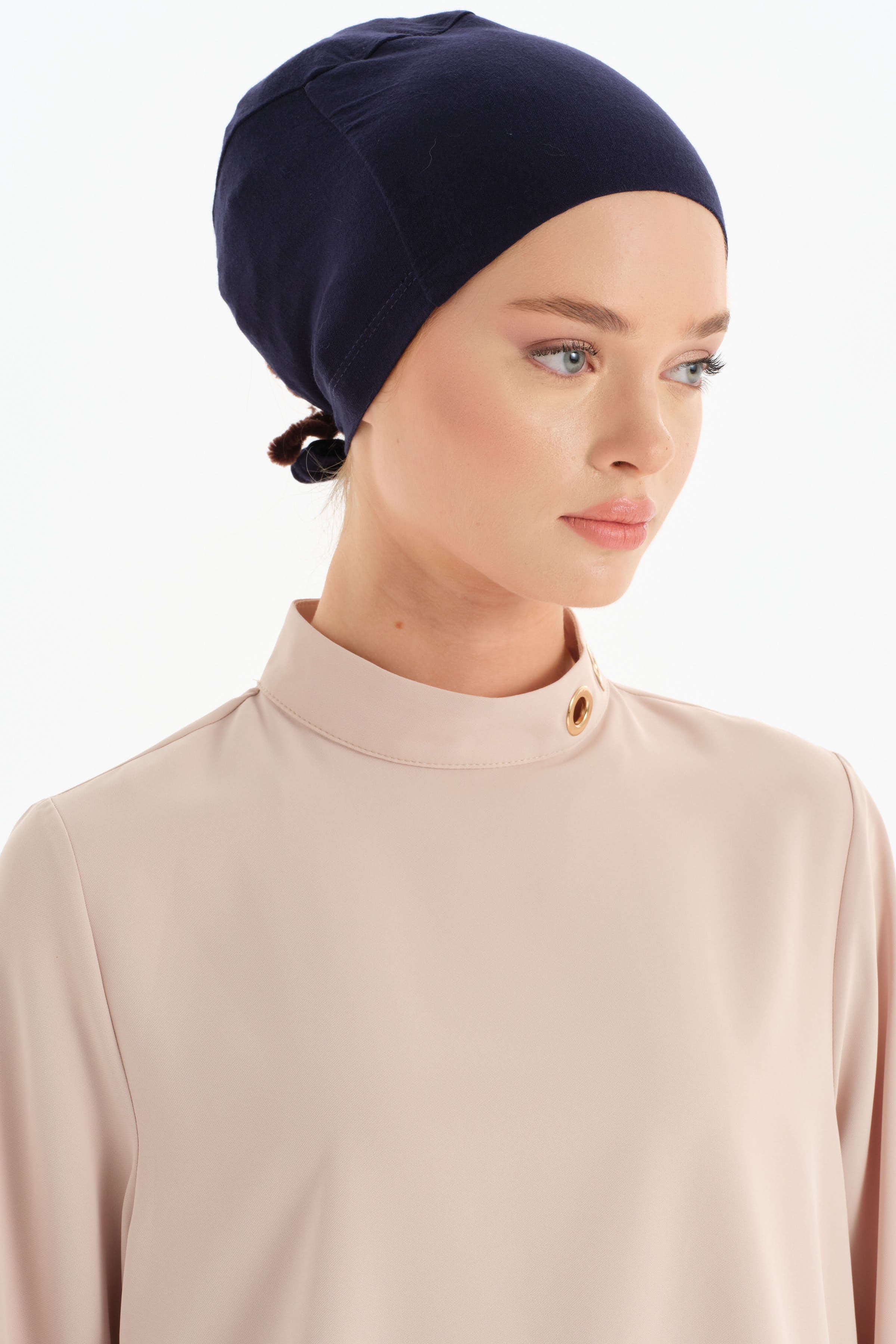 Düz Pamuk Bone - Lacivert TUGBA