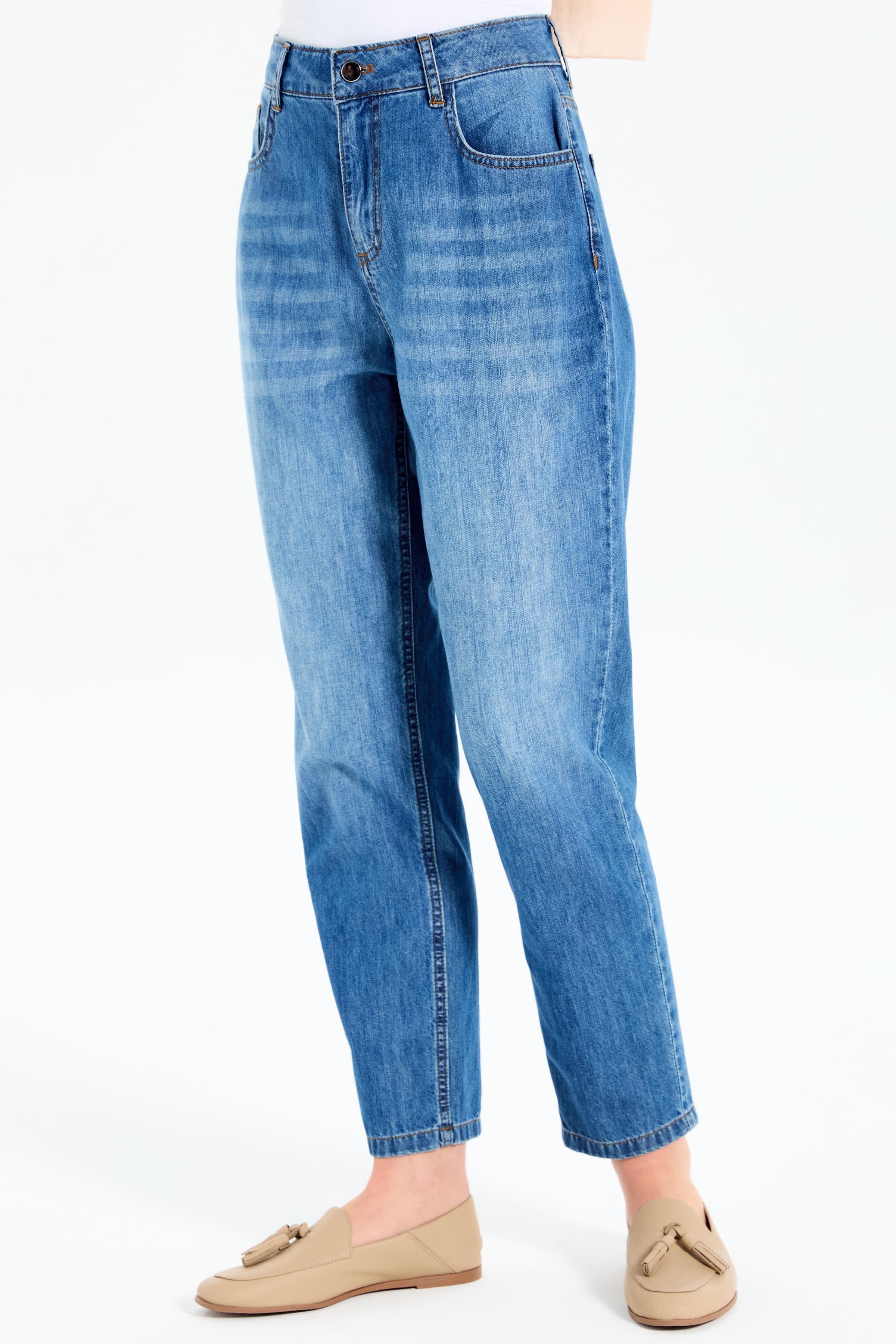 Boru Paça Denim Pantolon - İndigo TUGBA