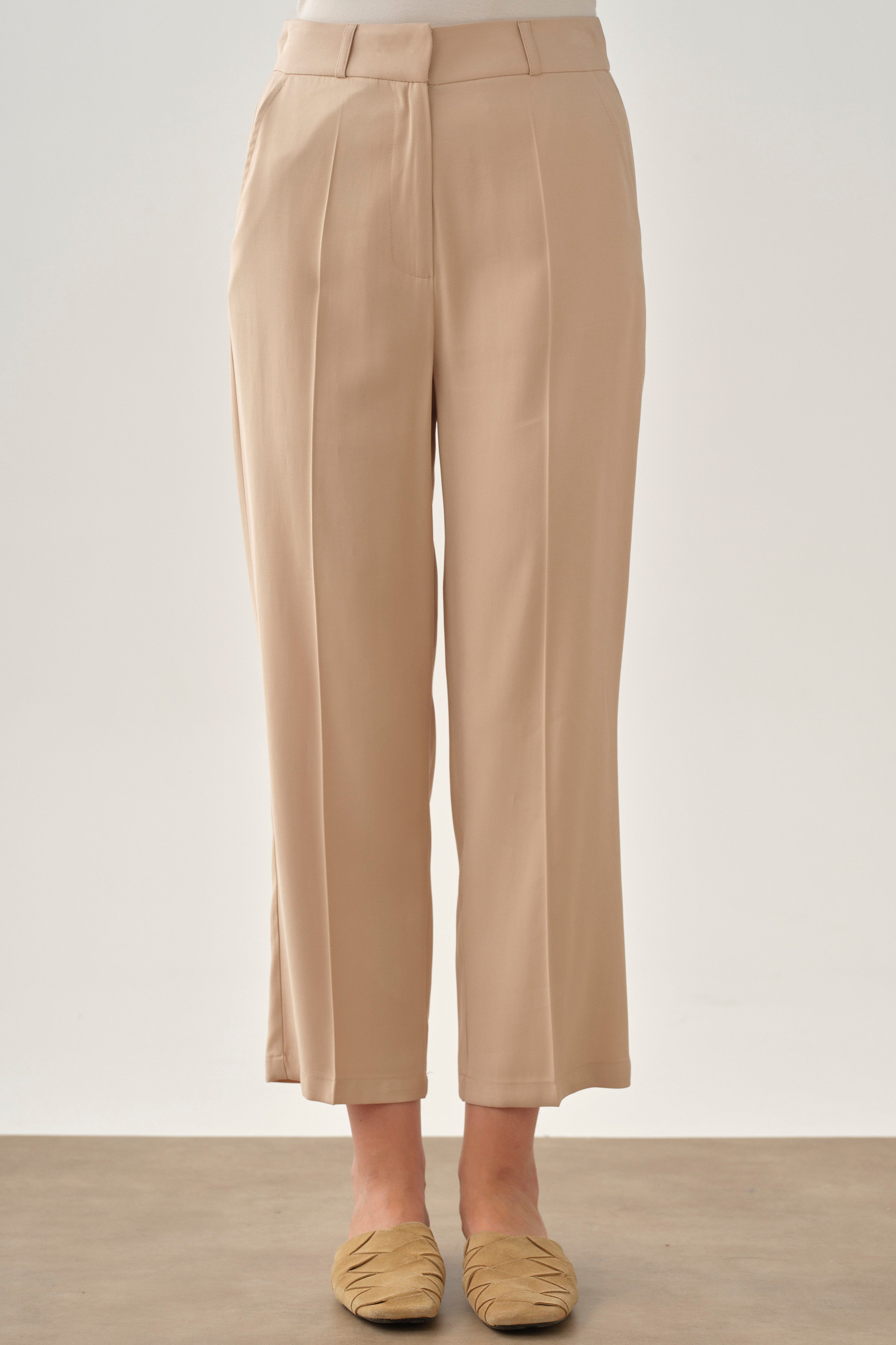 Boru Paça Pantolon - Kum TUGBA