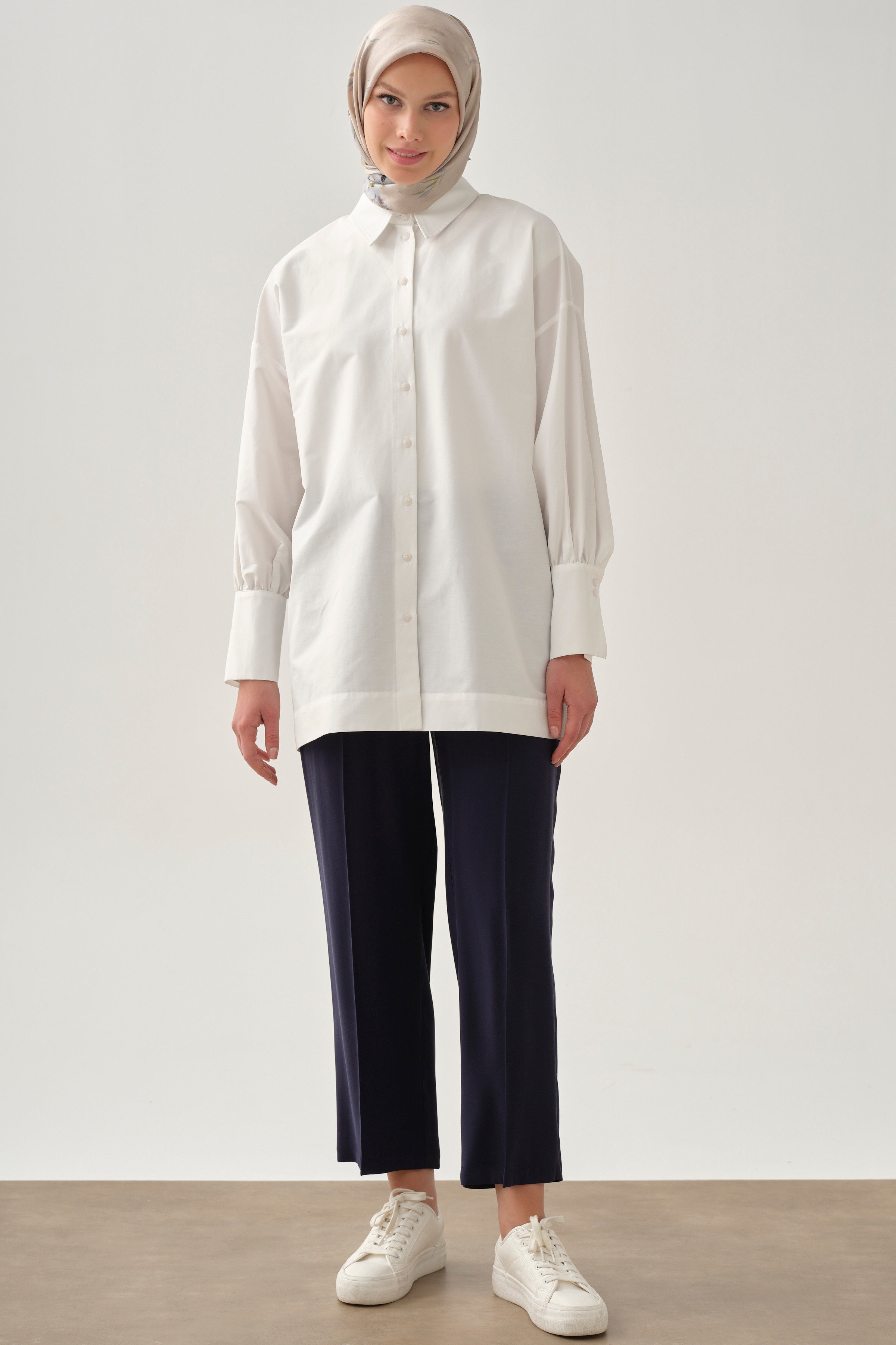 Boru Paça Pantolon - Lacivert TUGBA