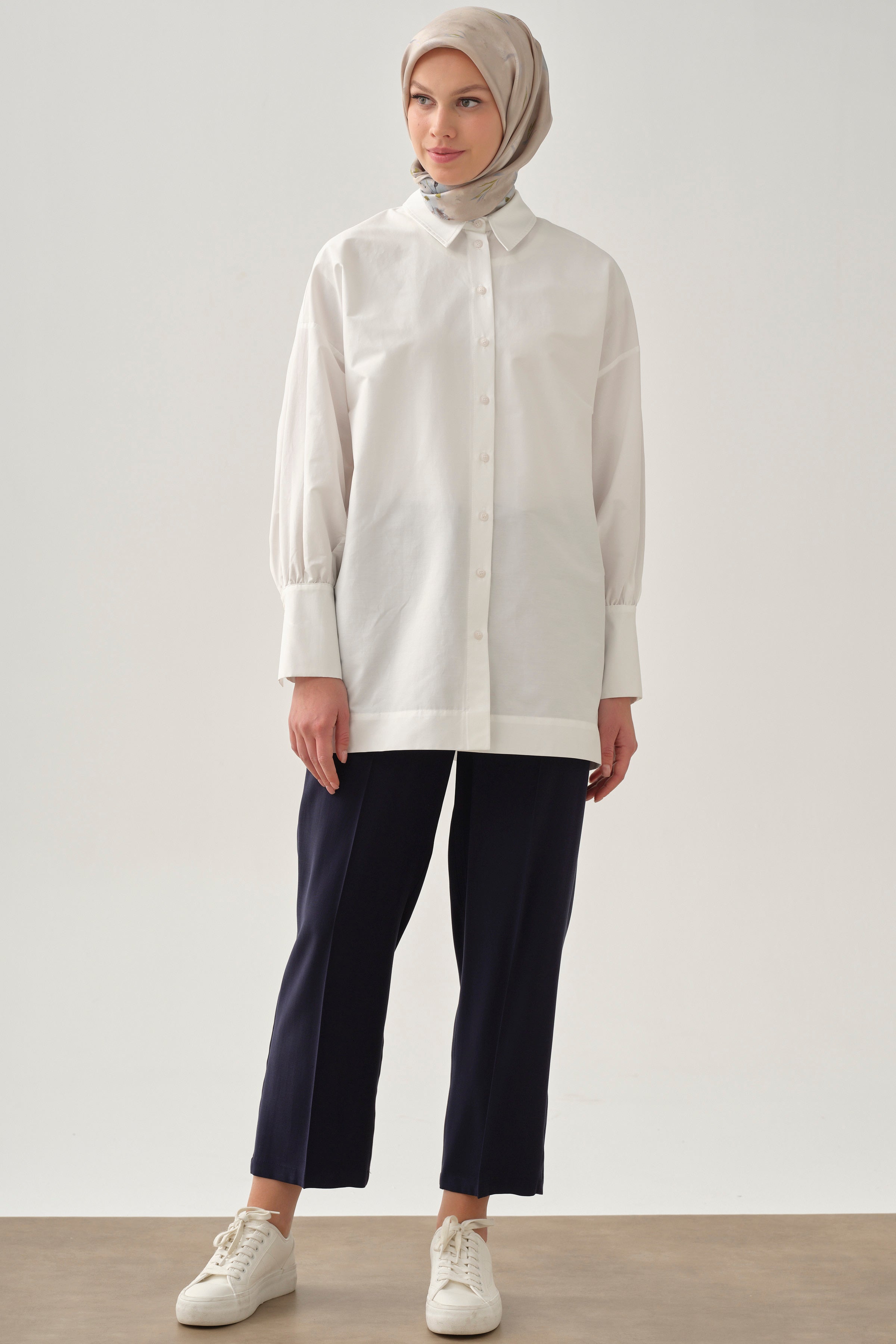 Boru Paça Pantolon - Lacivert TUGBA