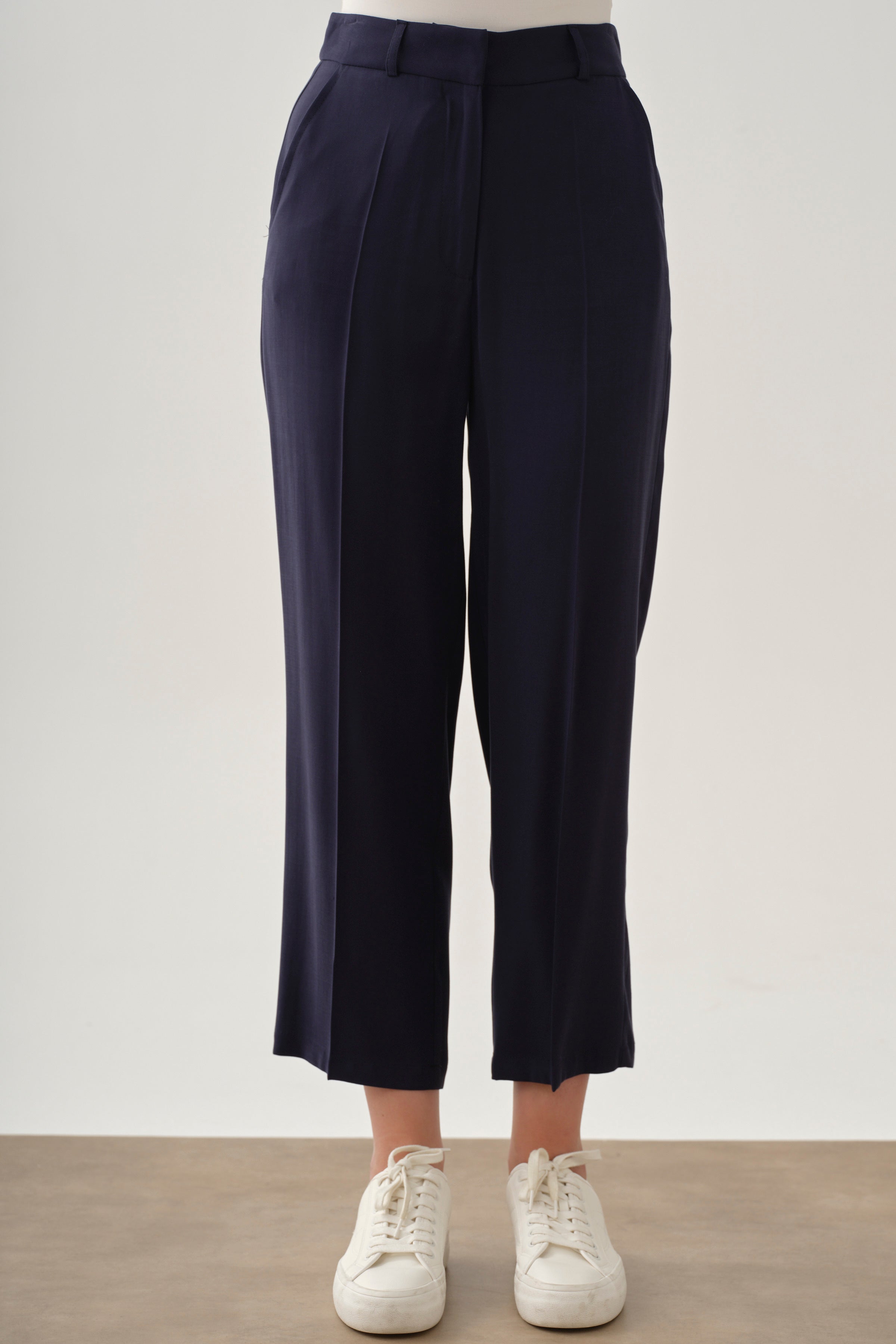 Boru Paça Pantolon - Lacivert TUGBA