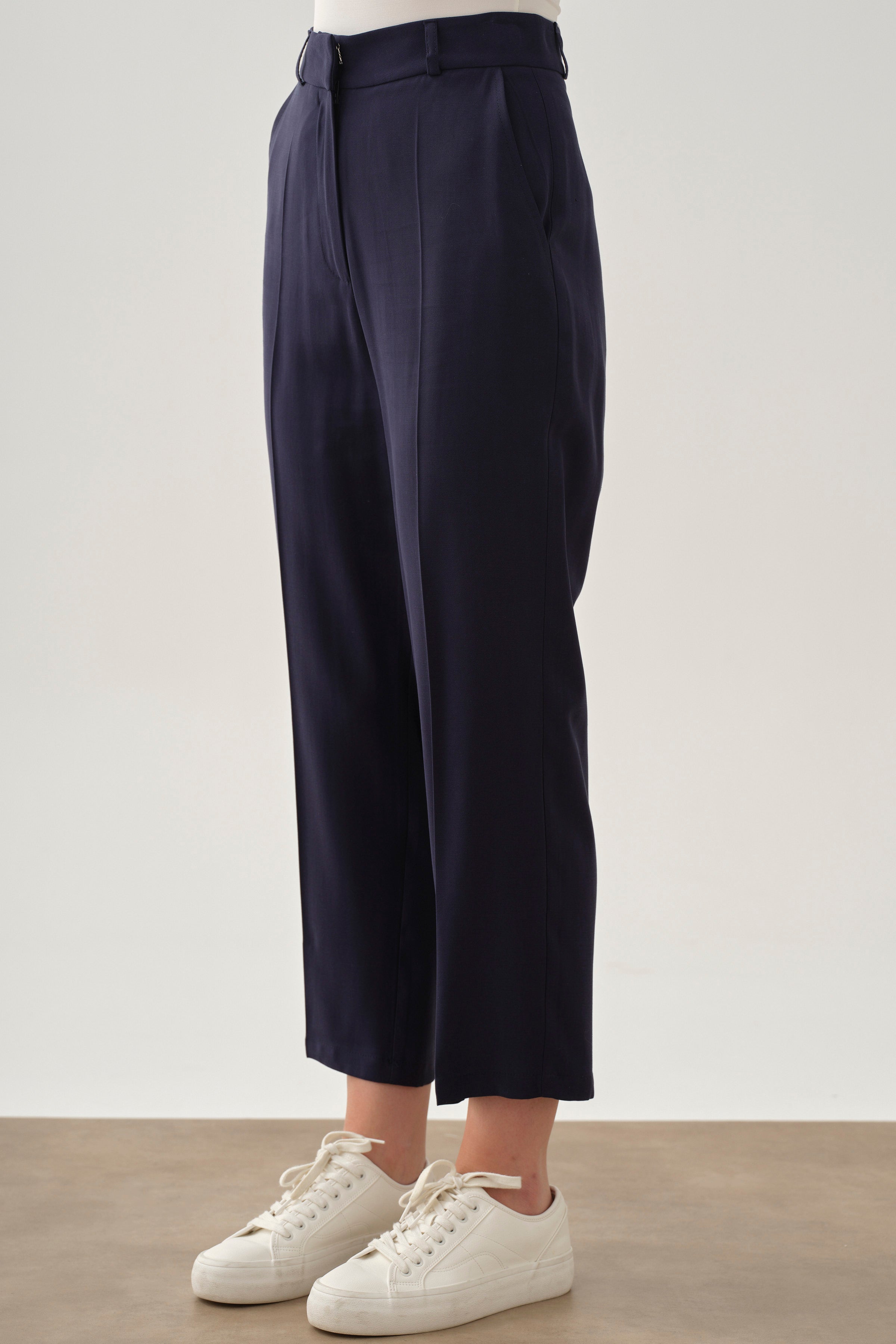 Boru Paça Pantolon - Lacivert TUGBA