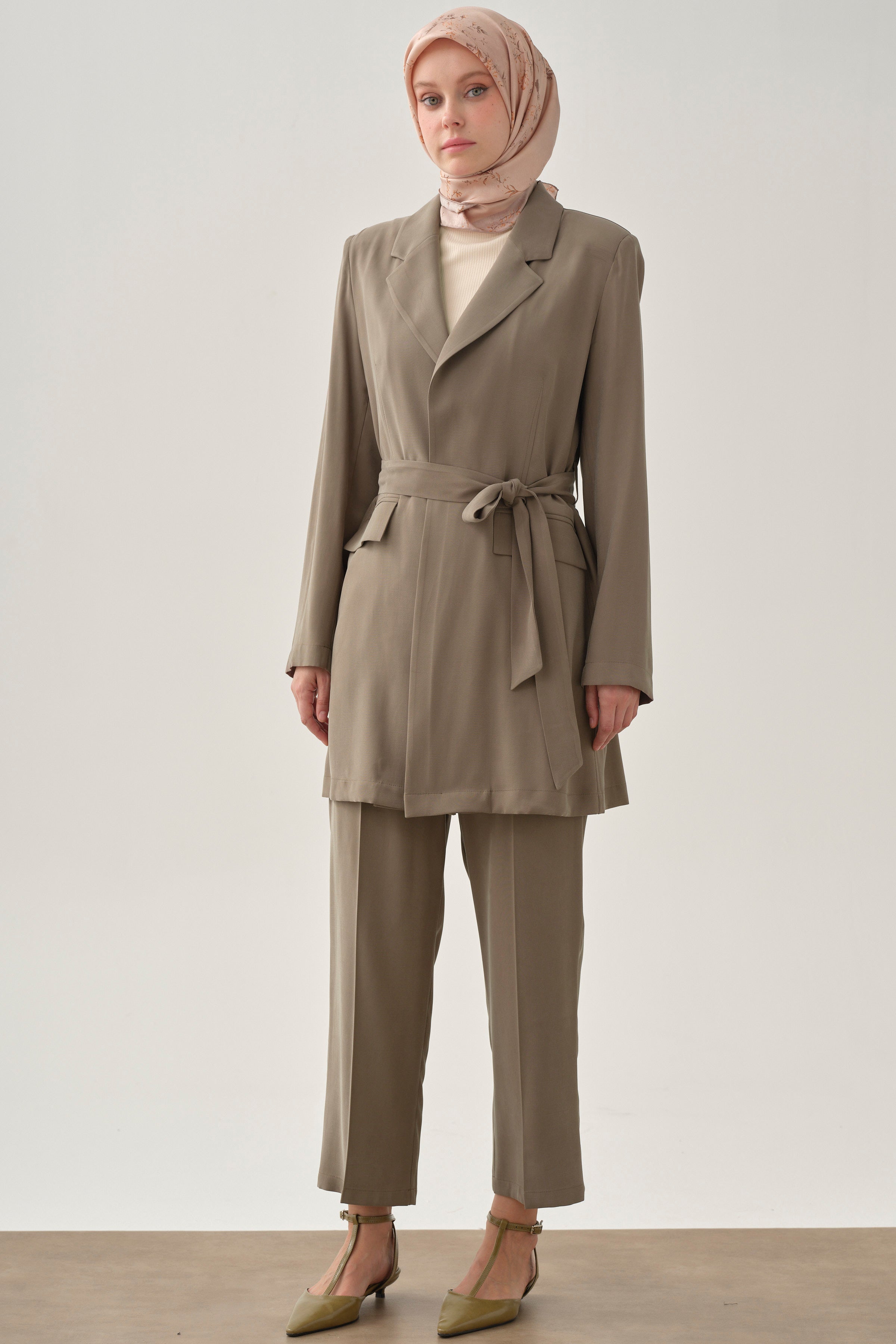 Boru Paça Pantolon - Vizon TUGBA