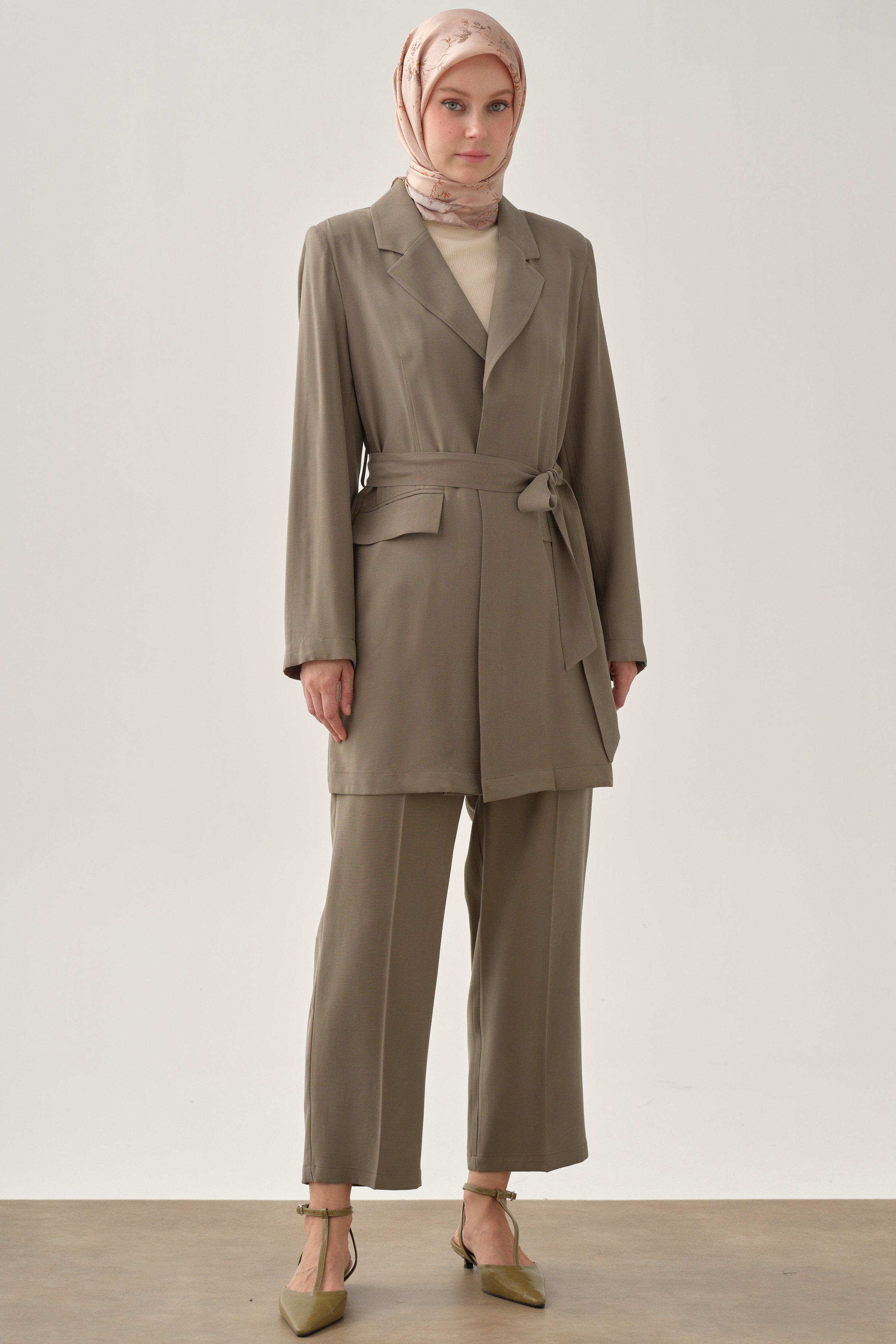 Boru Paça Pantolon - Vizon TUGBA