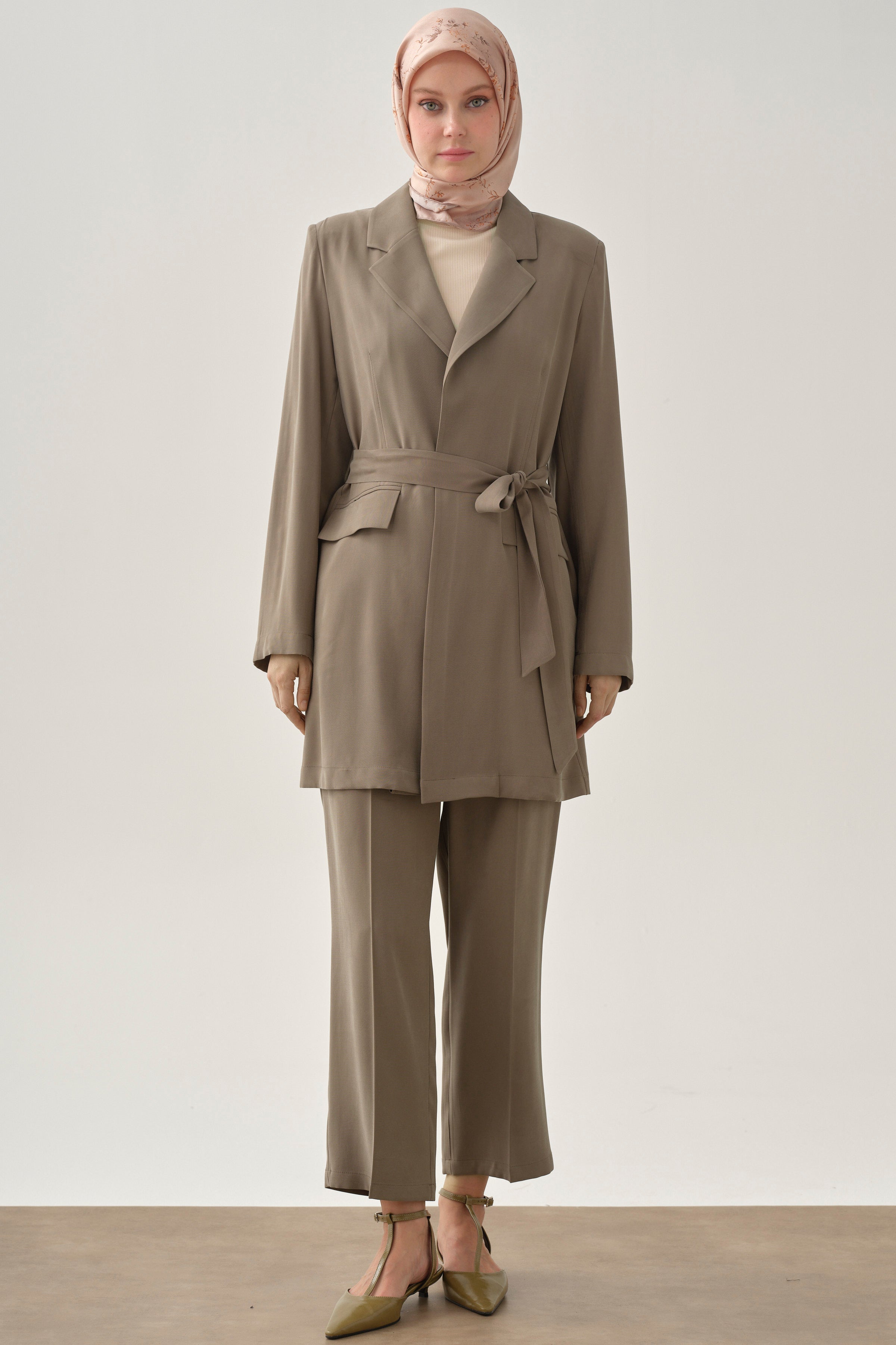 Boru Paça Pantolon - Vizon TUGBA