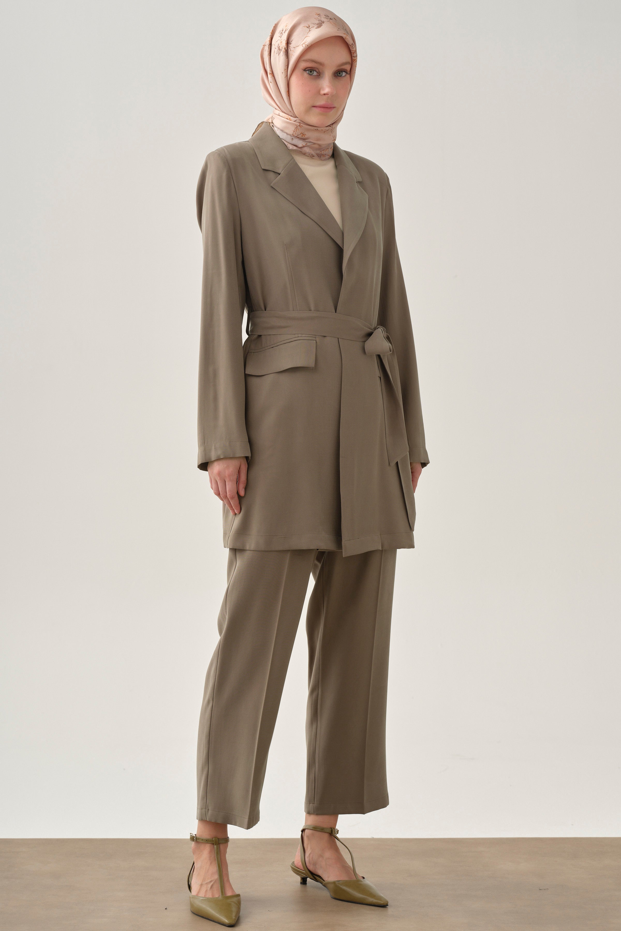 Boru Paça Pantolon - Vizon TUGBA