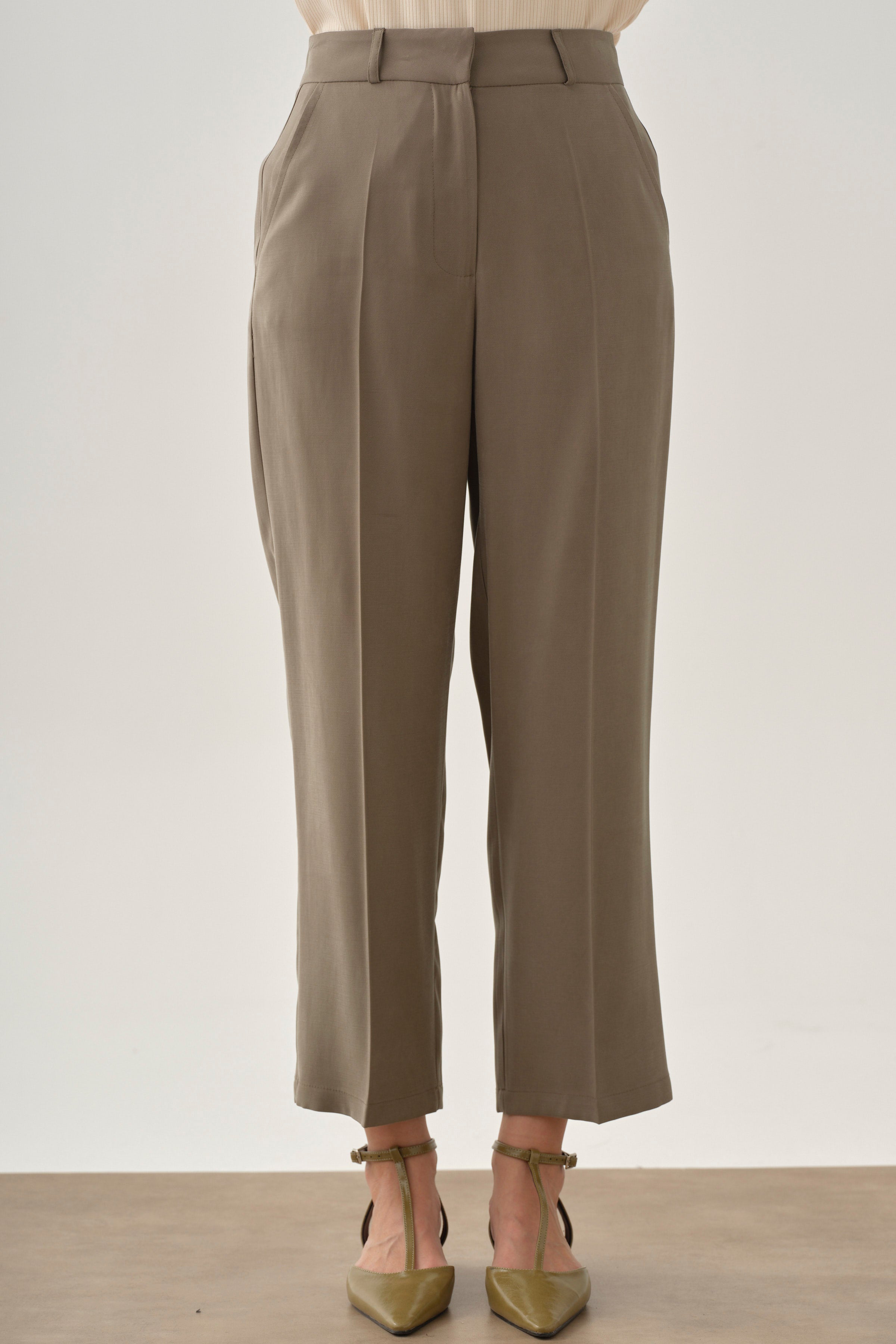 Boru Paça Pantolon - Vizon TUGBA