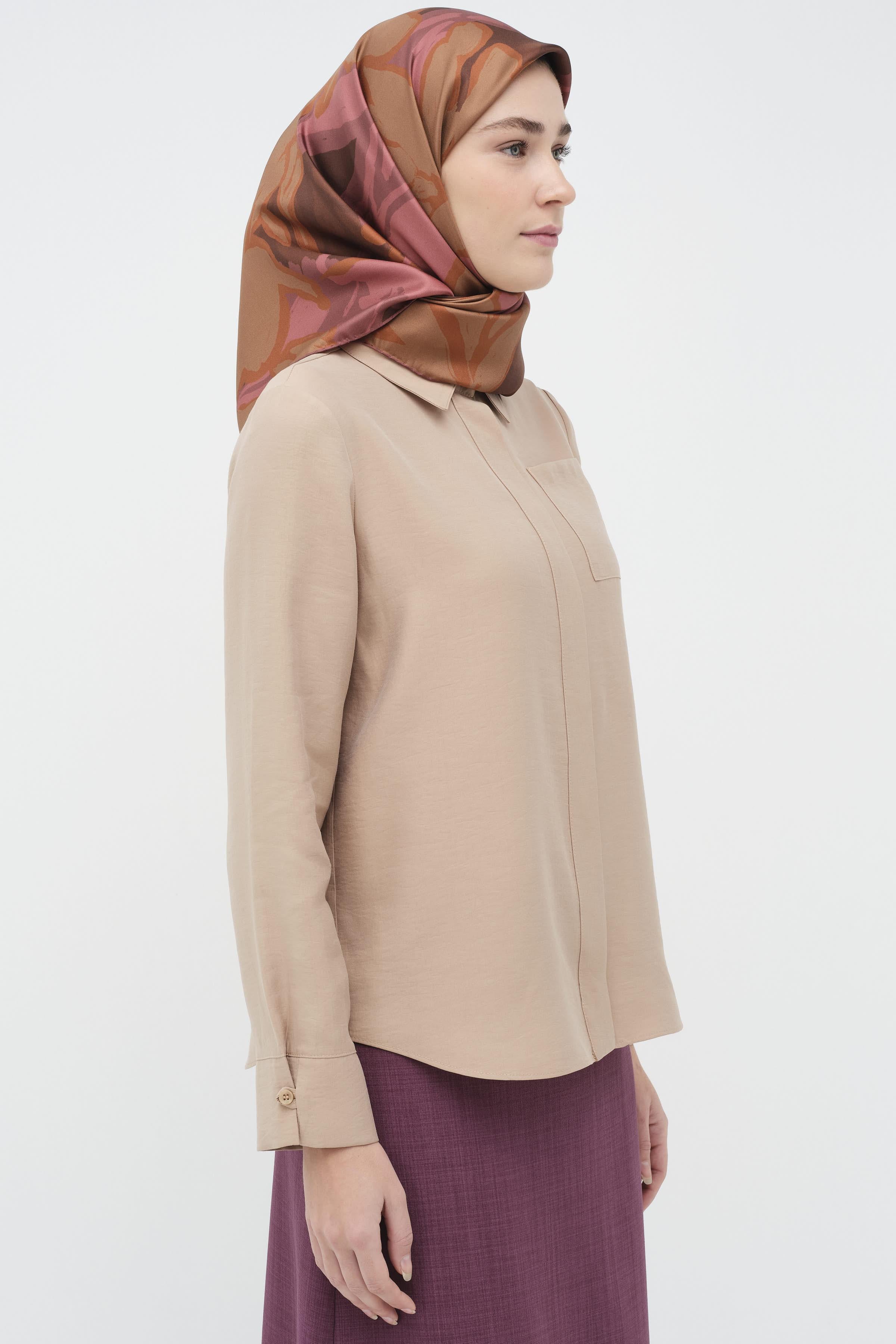 Britli Manşet Detaylı Gömlek - Camel TUGBA