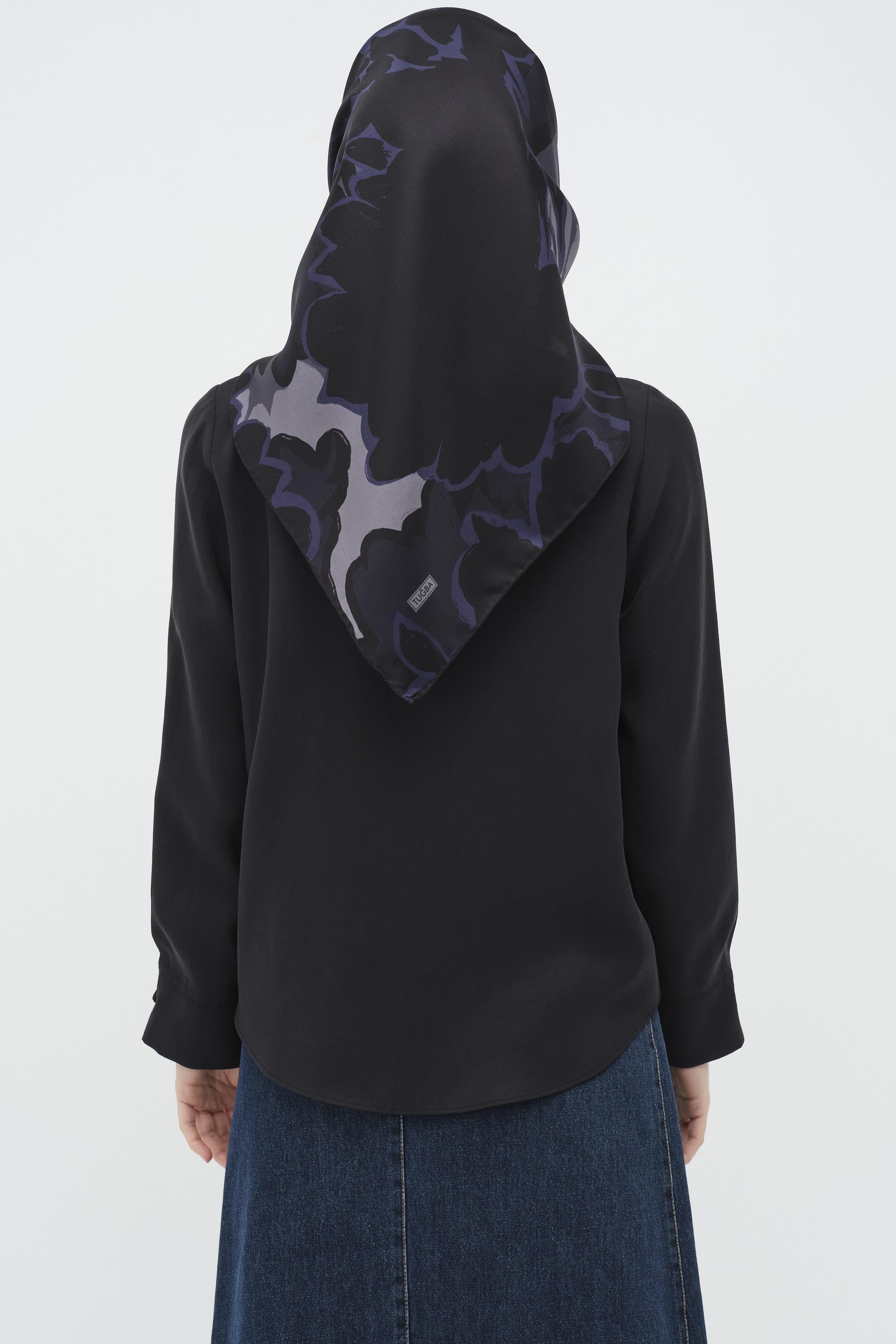 Britli Manşet Detaylı Gömlek - Lacivert TUGBA