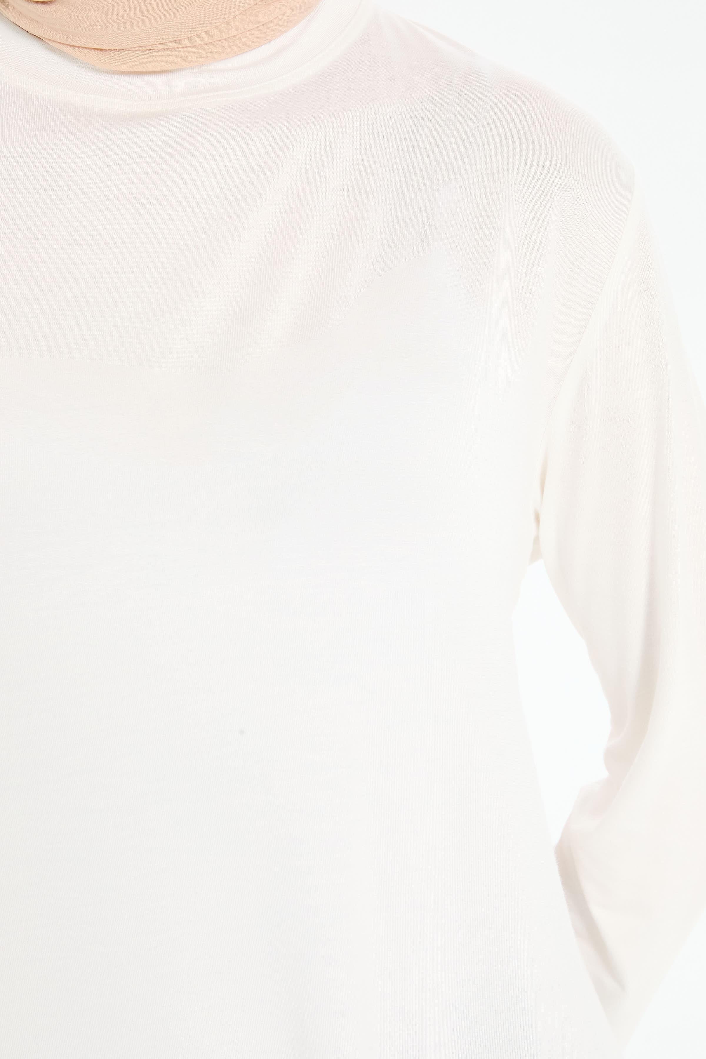 Büyük Beden Örme Tunik - Ekru TUGBA