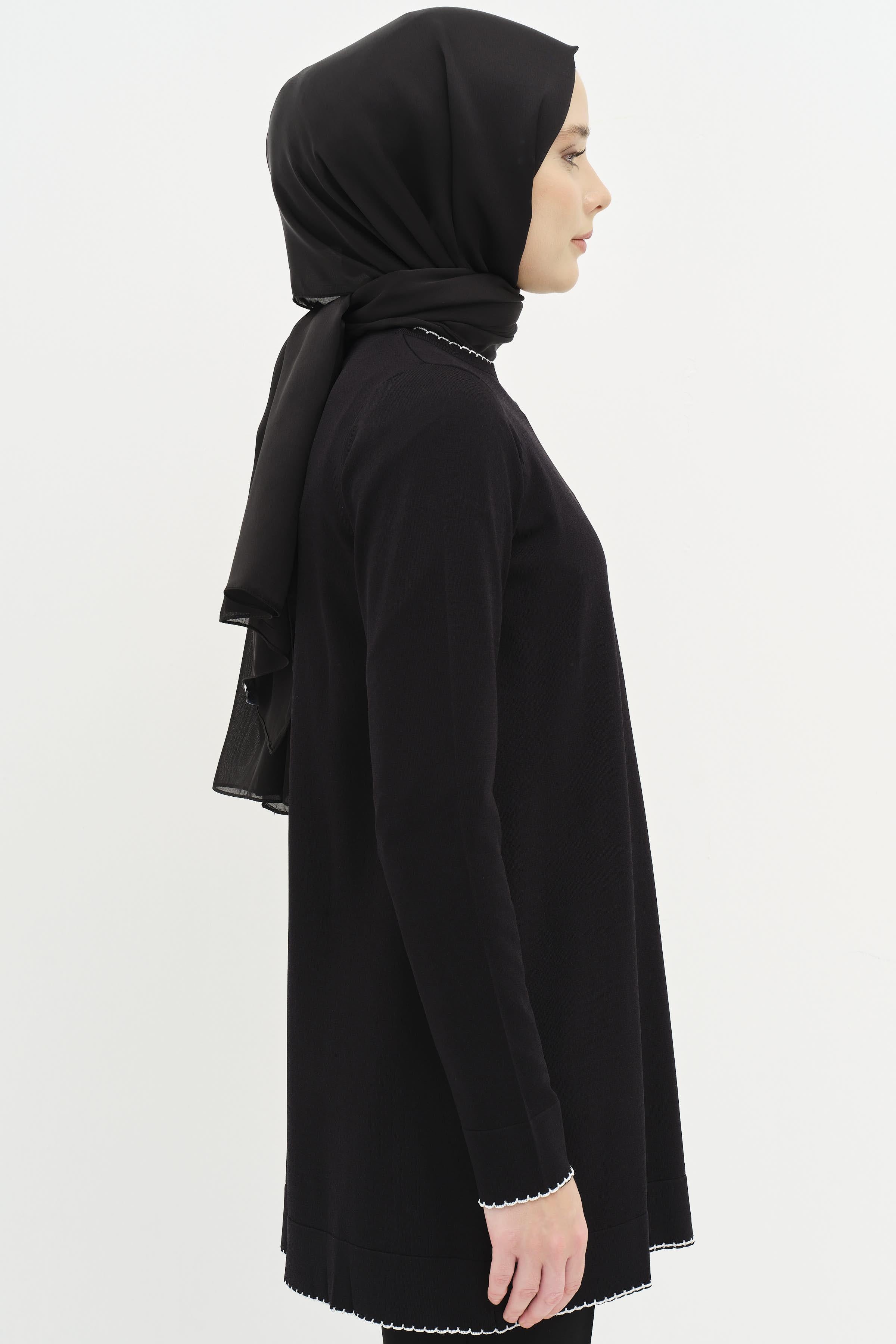 Büyük Beden Triko Kazak - Siyah TUGBA