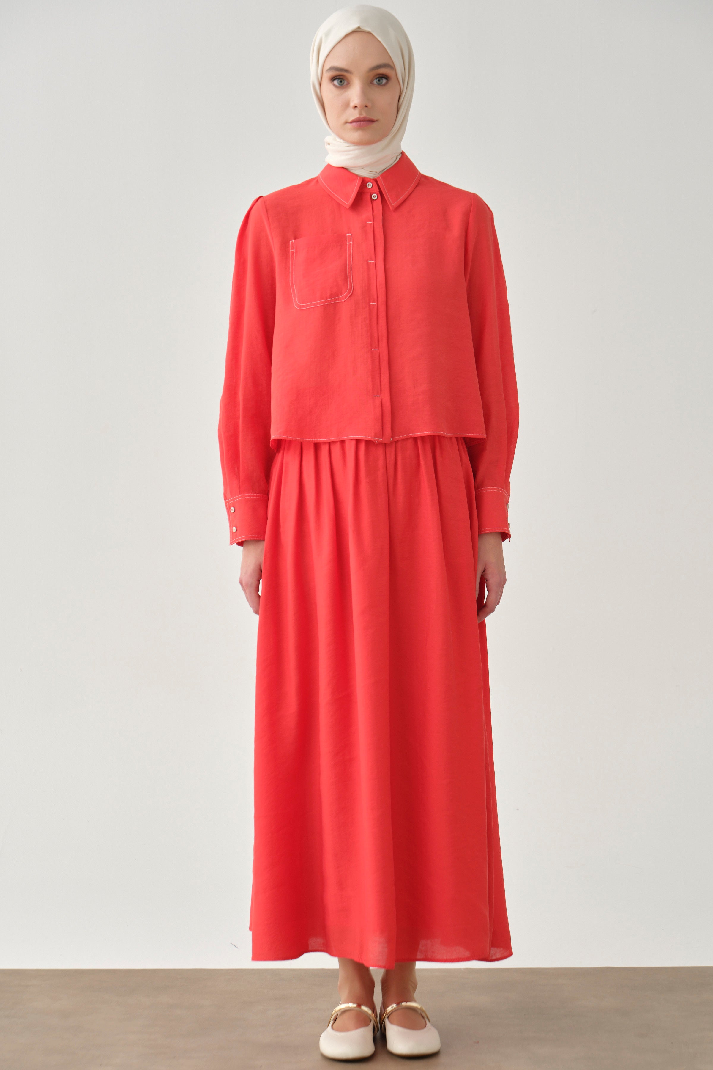 Büzgülü Etek - Mercan TUGBA