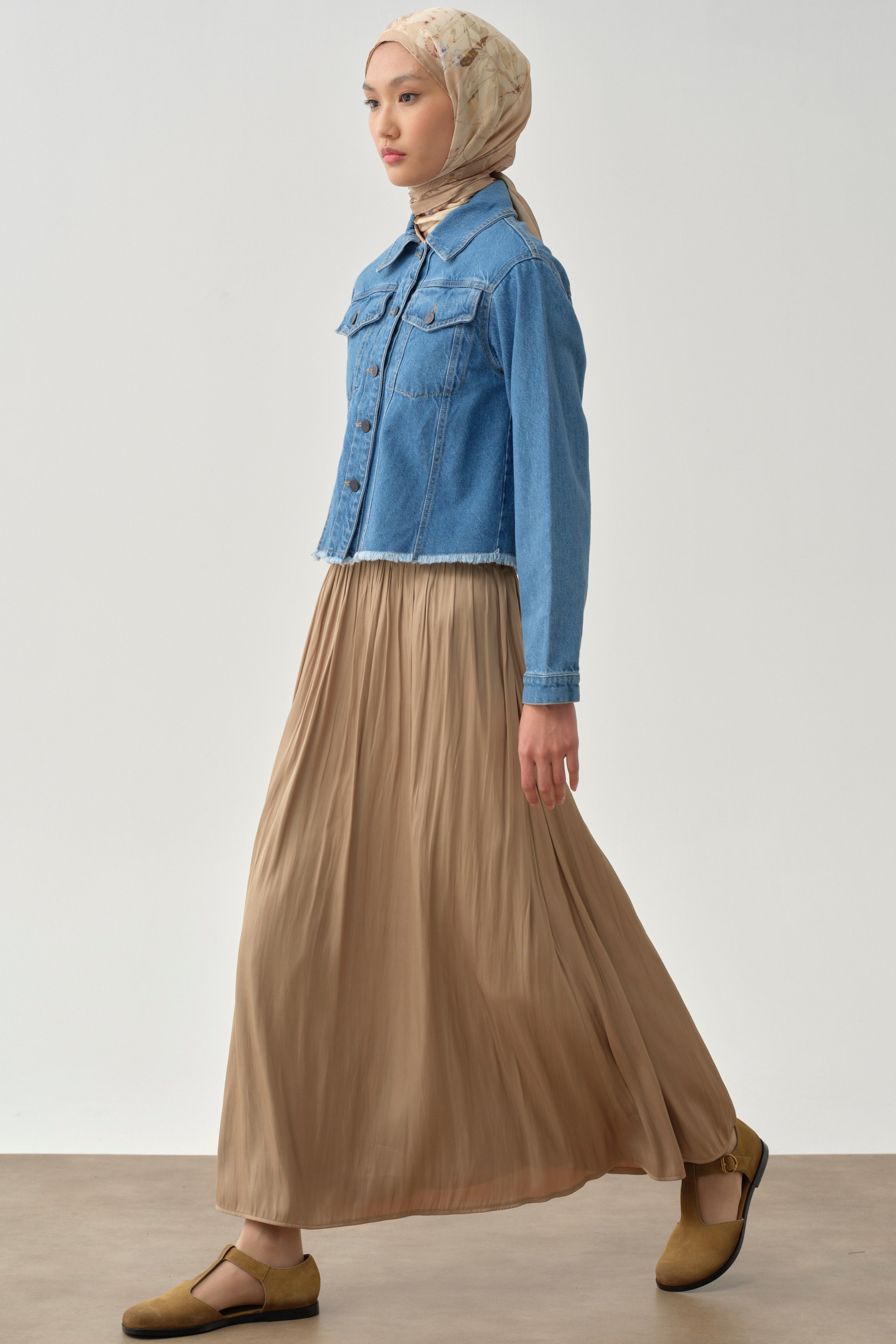 Büzgülü Etek - Olive TUGBA