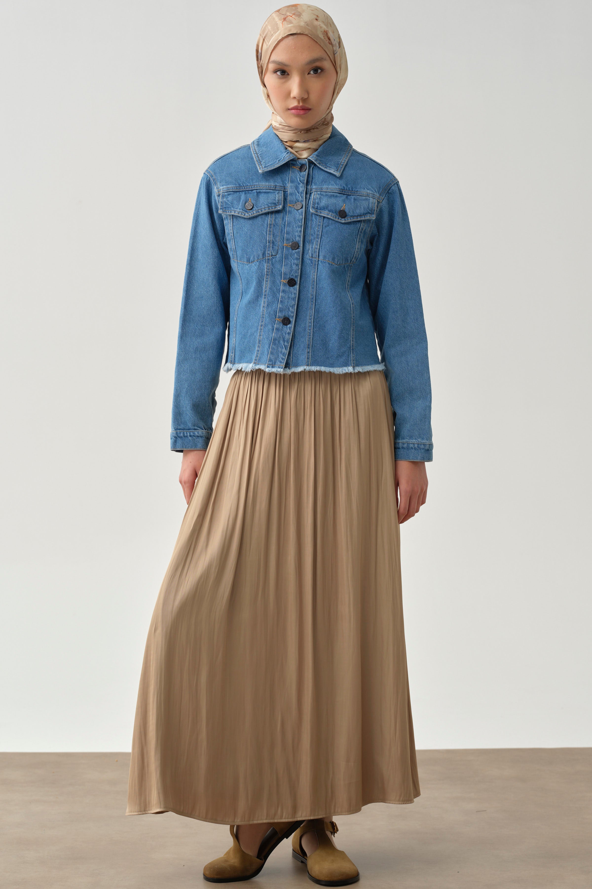 Büzgülü Etek - Olive TUGBA