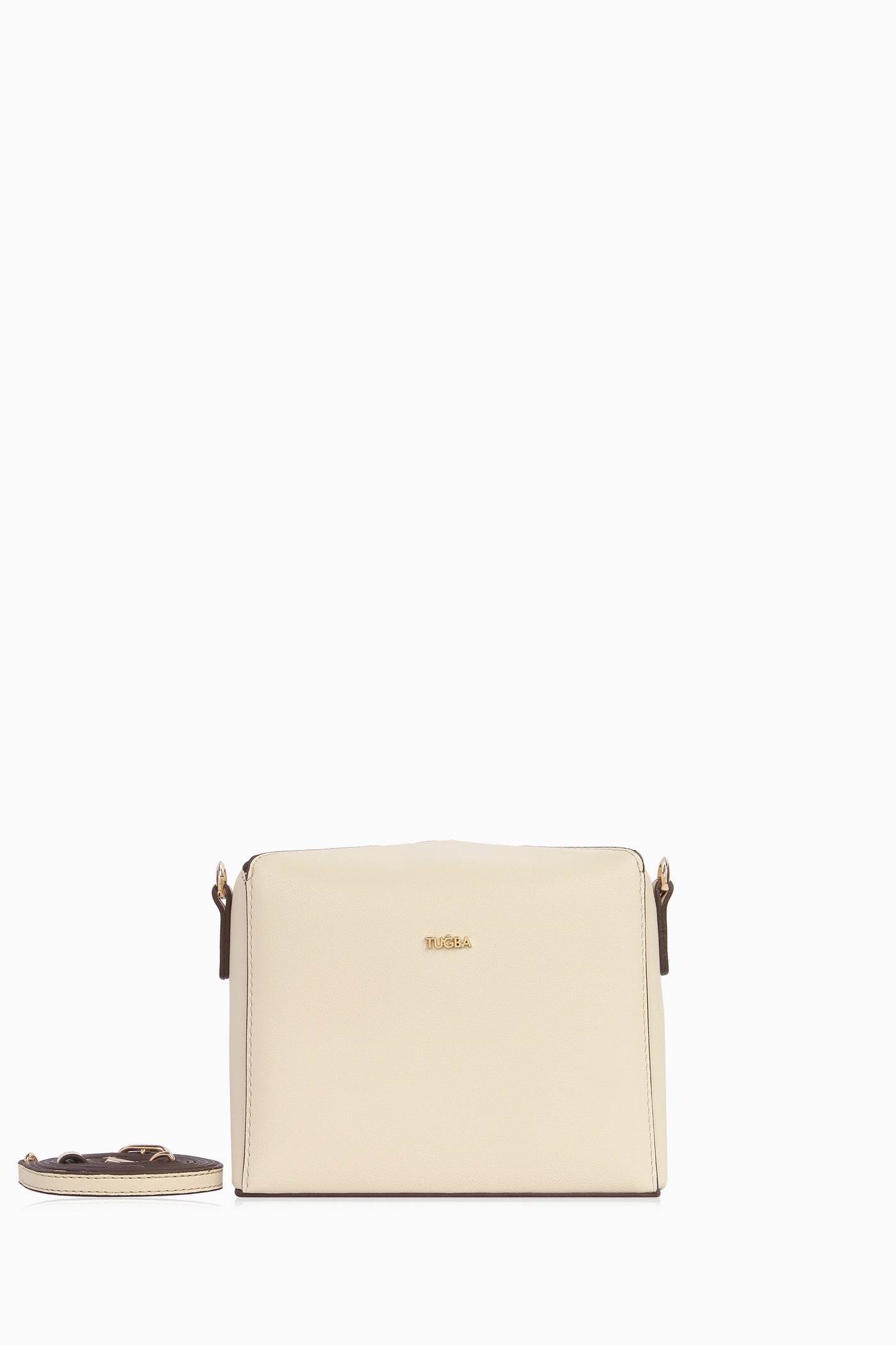 Çapraz Askılı Dikdörtgen Çanta - Krem TUGBA