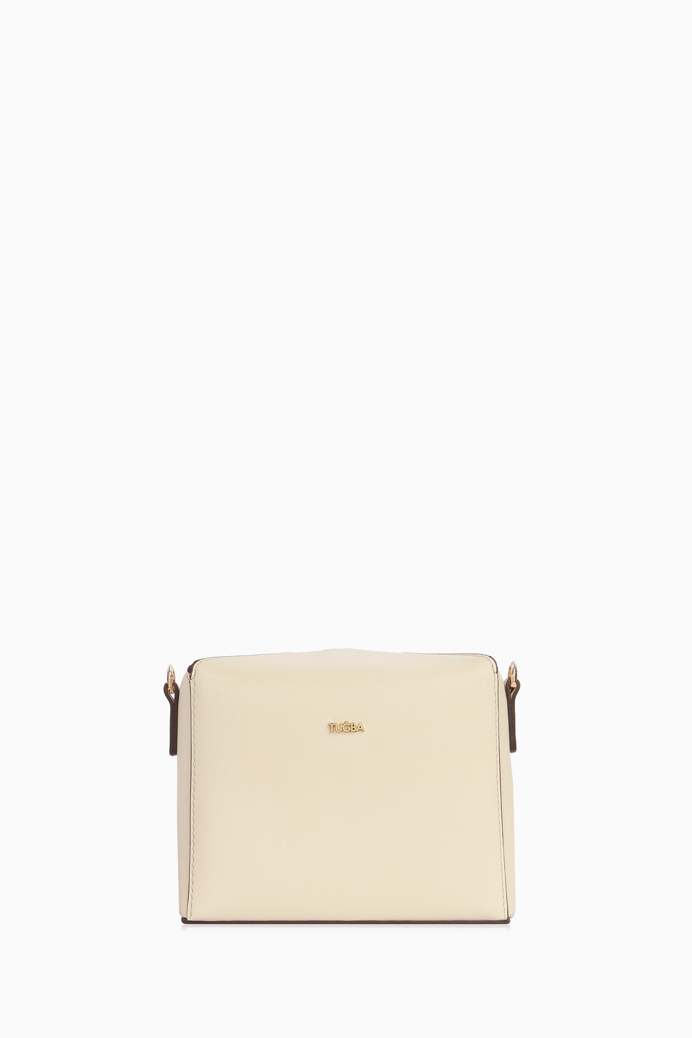 Çapraz Askılı Dikdörtgen Çanta - Krem TUGBA
