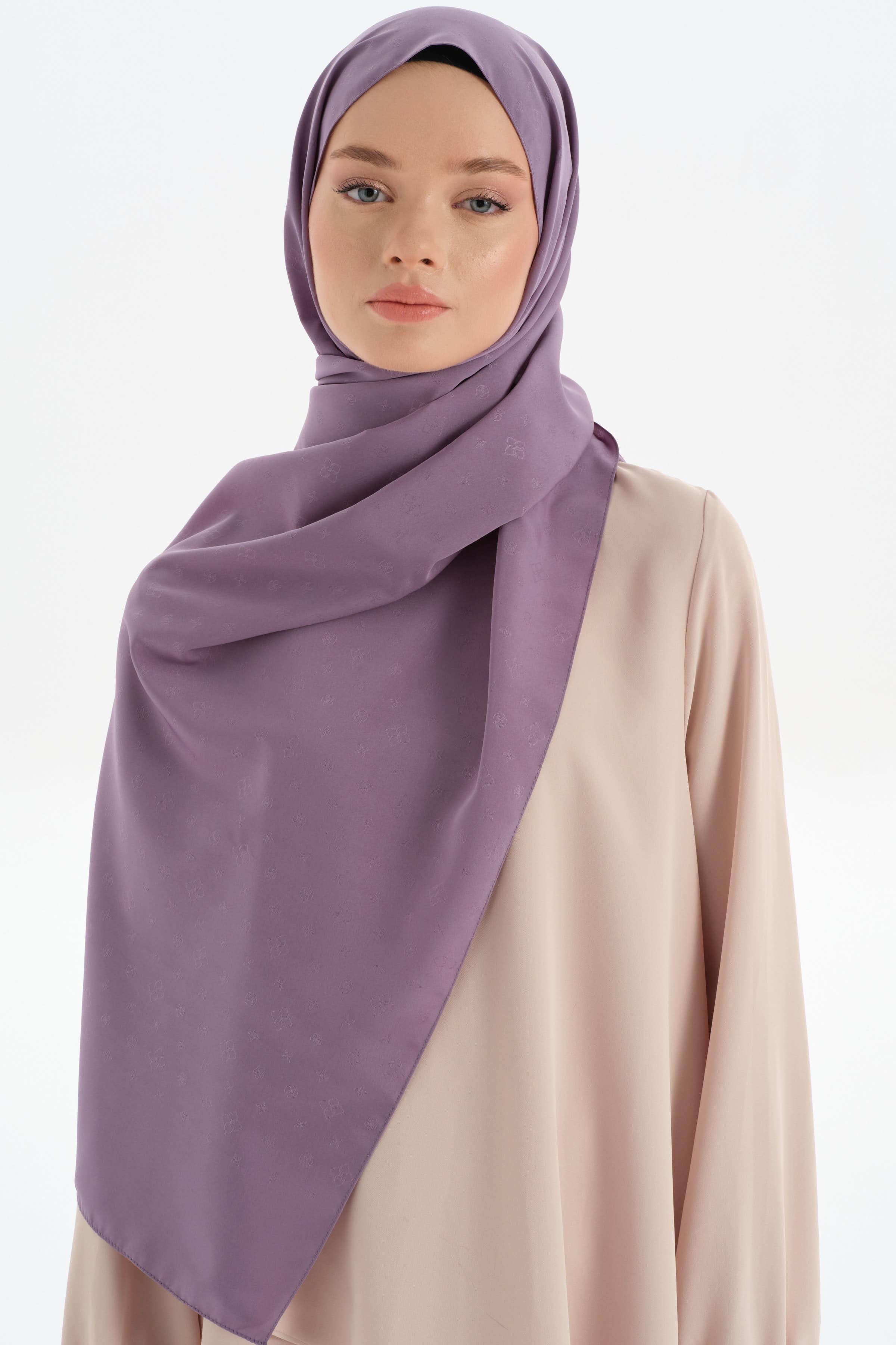 Çiçek Desen Şal - Mor TUGBA