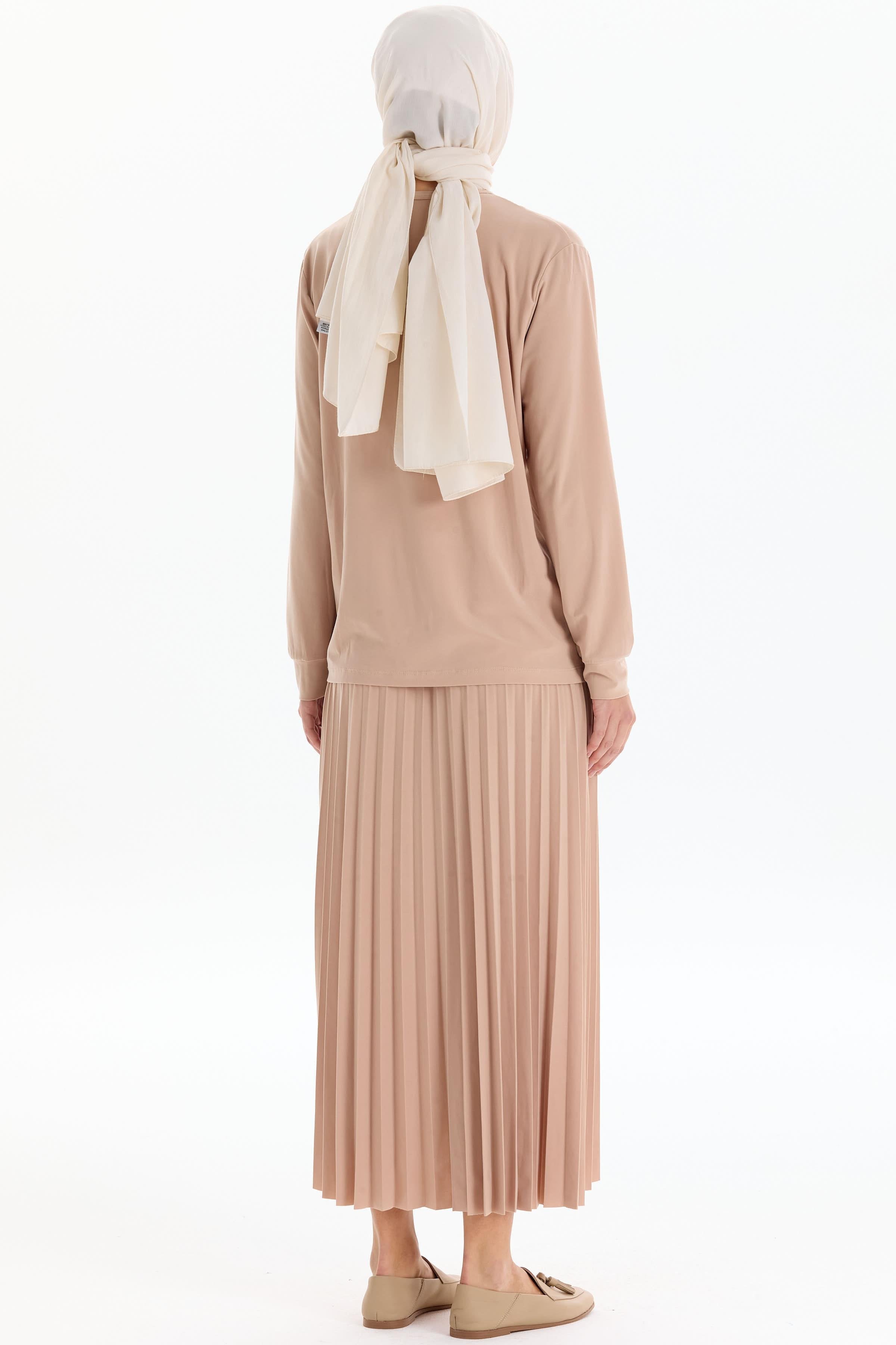 Cebi Garnili Bluz Etek Takım - Bej TUGBA