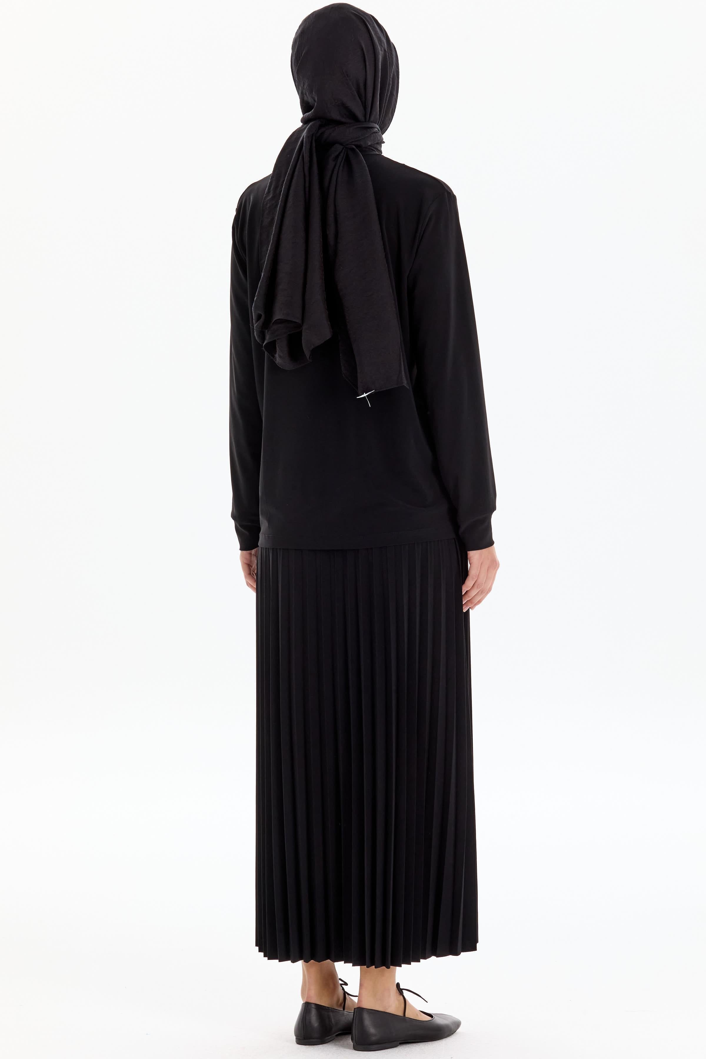 Cebi Garnili Bluz Etek Takım - Siyah TUGBA