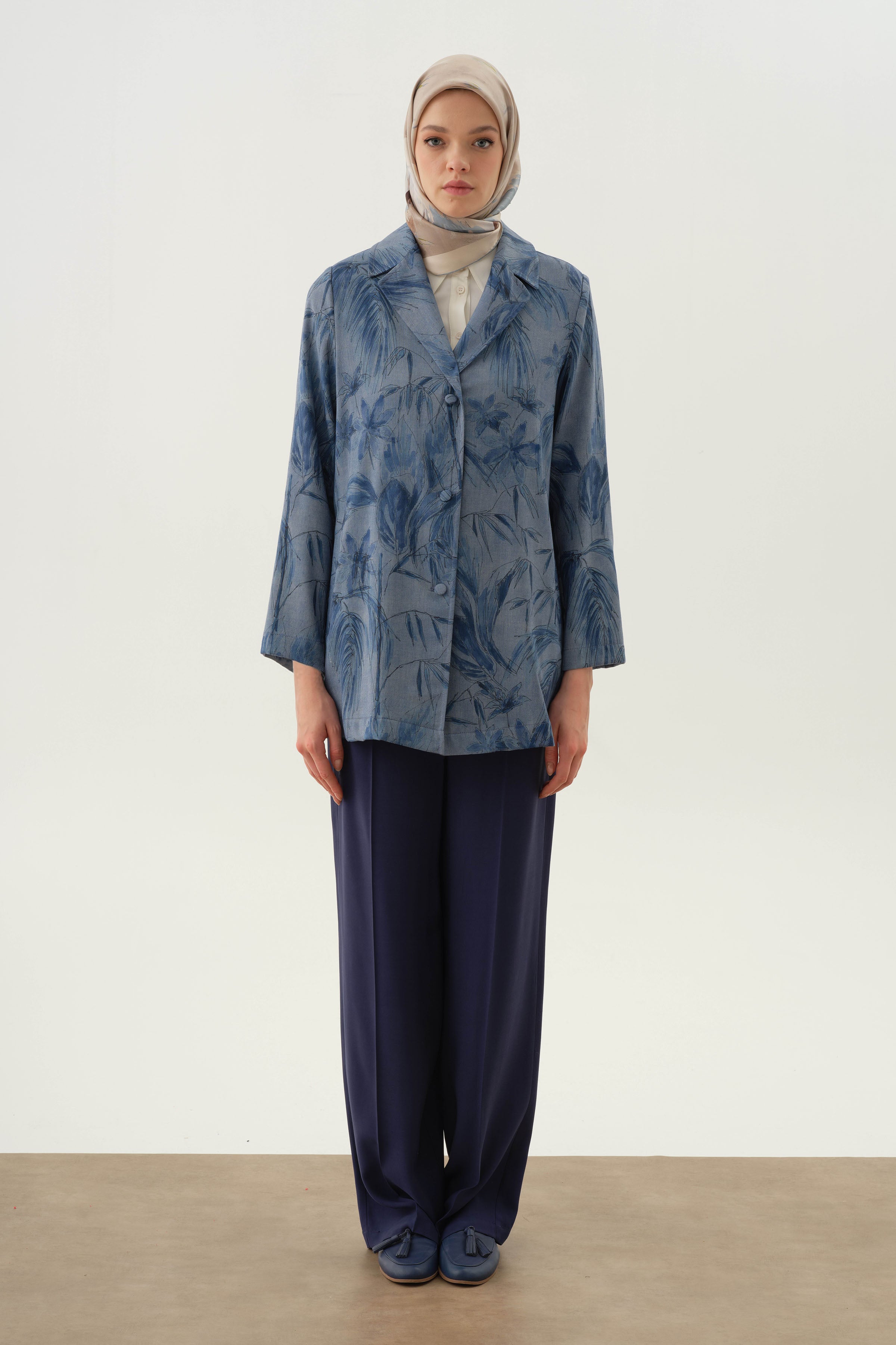 Cepli Bol Paça Pantolon - Lacivert TUGBA