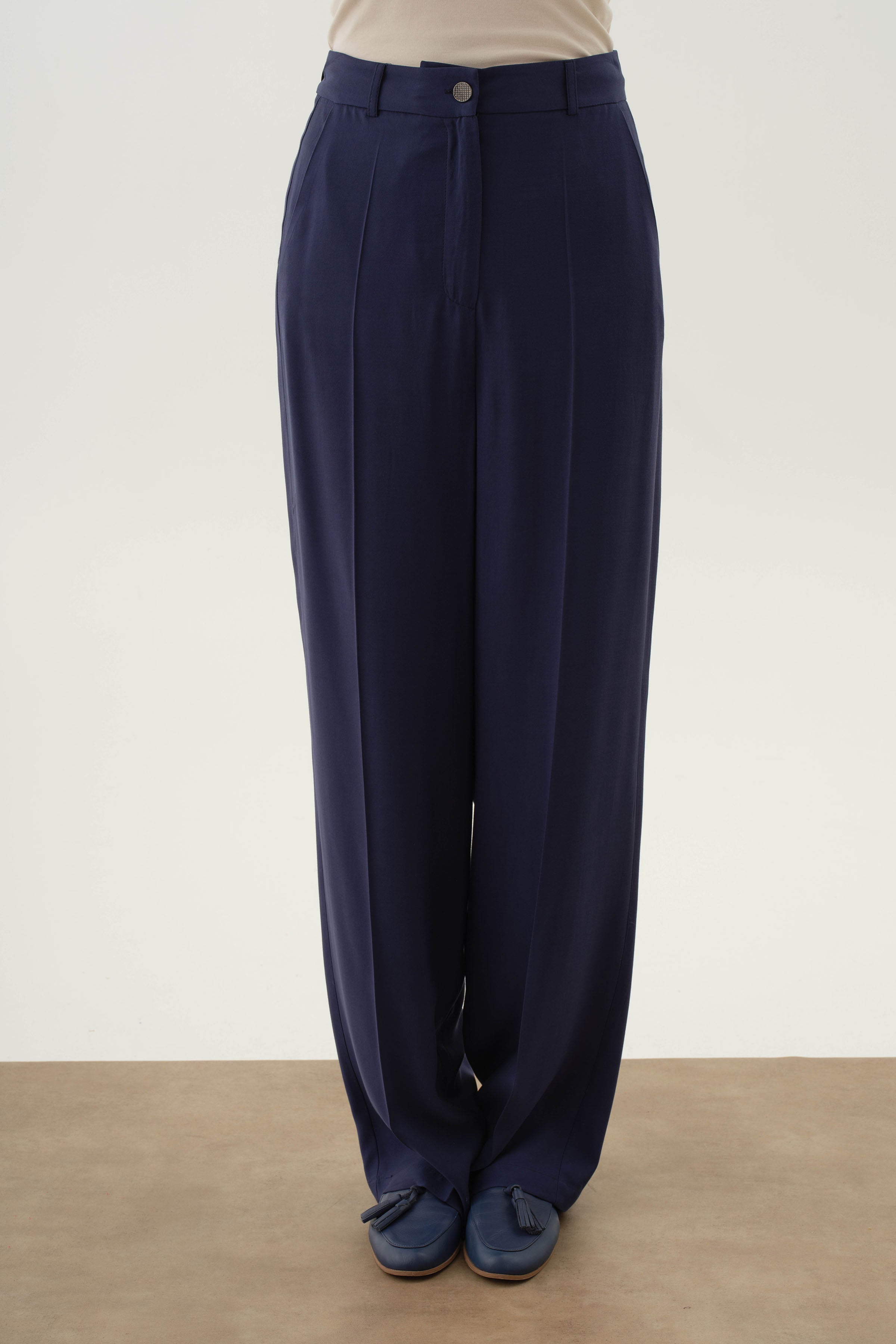 Cepli Bol Paça Pantolon - Lacivert TUGBA