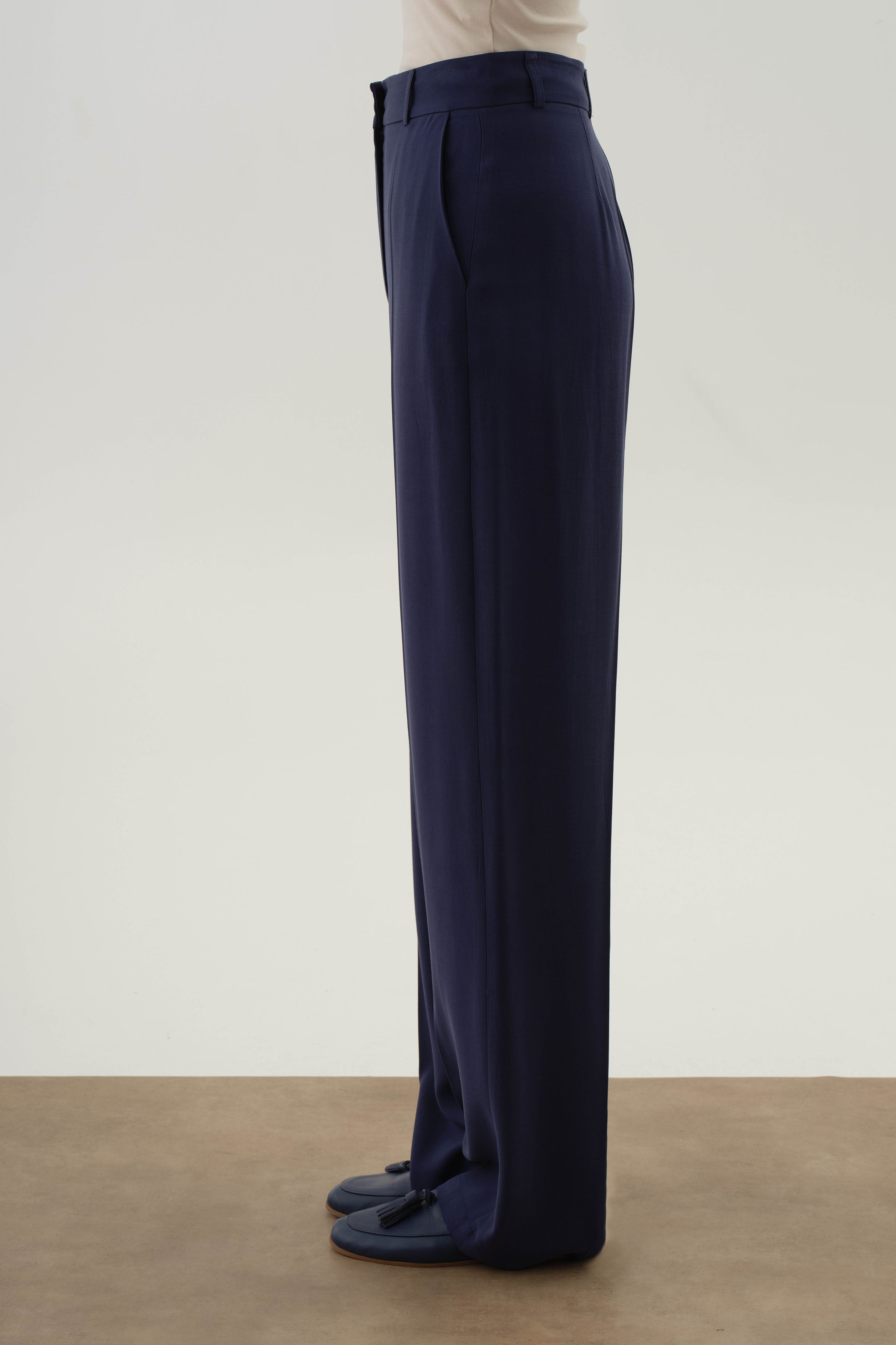 Cepli Bol Paça Pantolon - Lacivert TUGBA