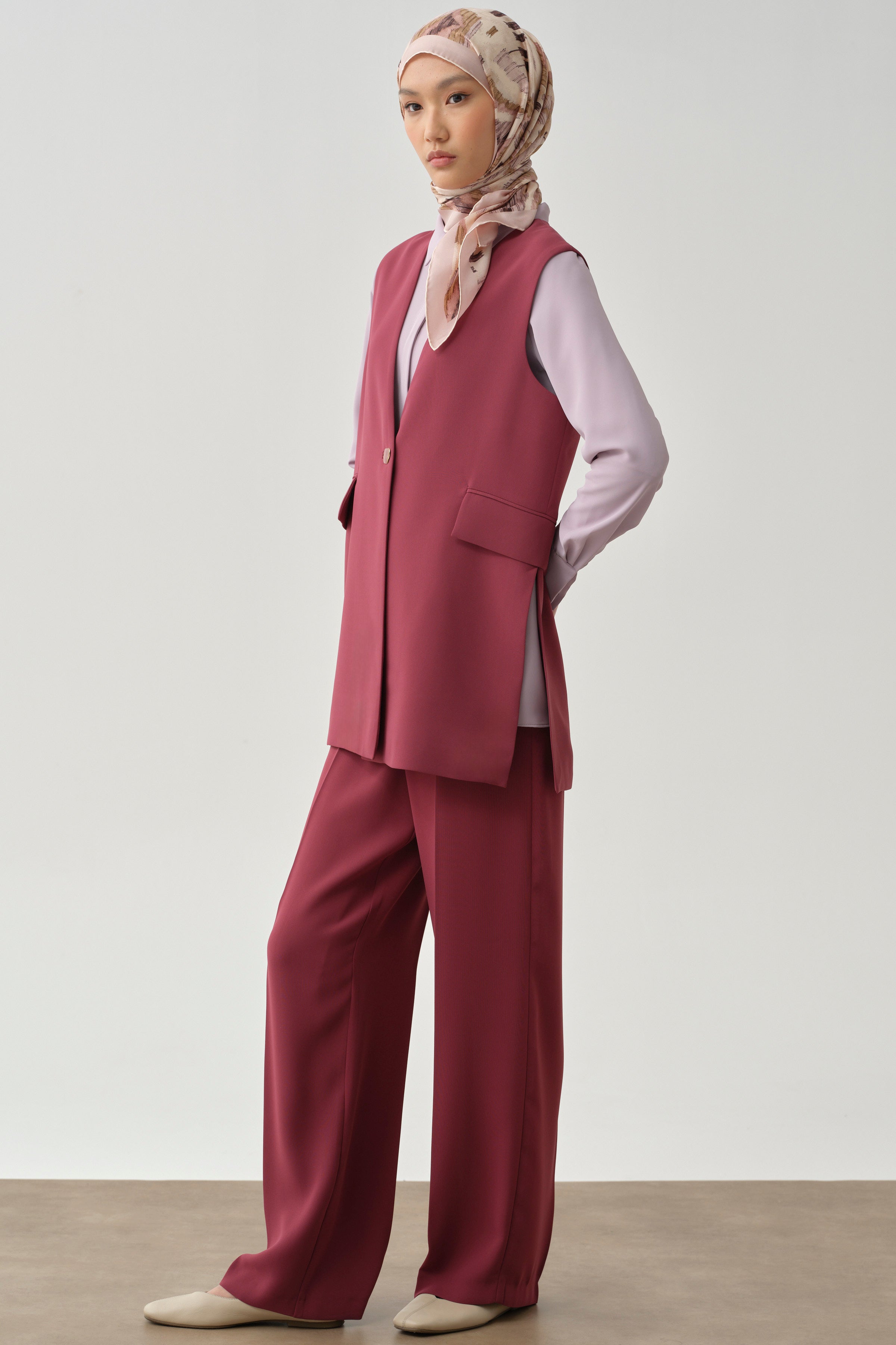 Cepli Bol Paça Pantolon - Mürdüm TUGBA