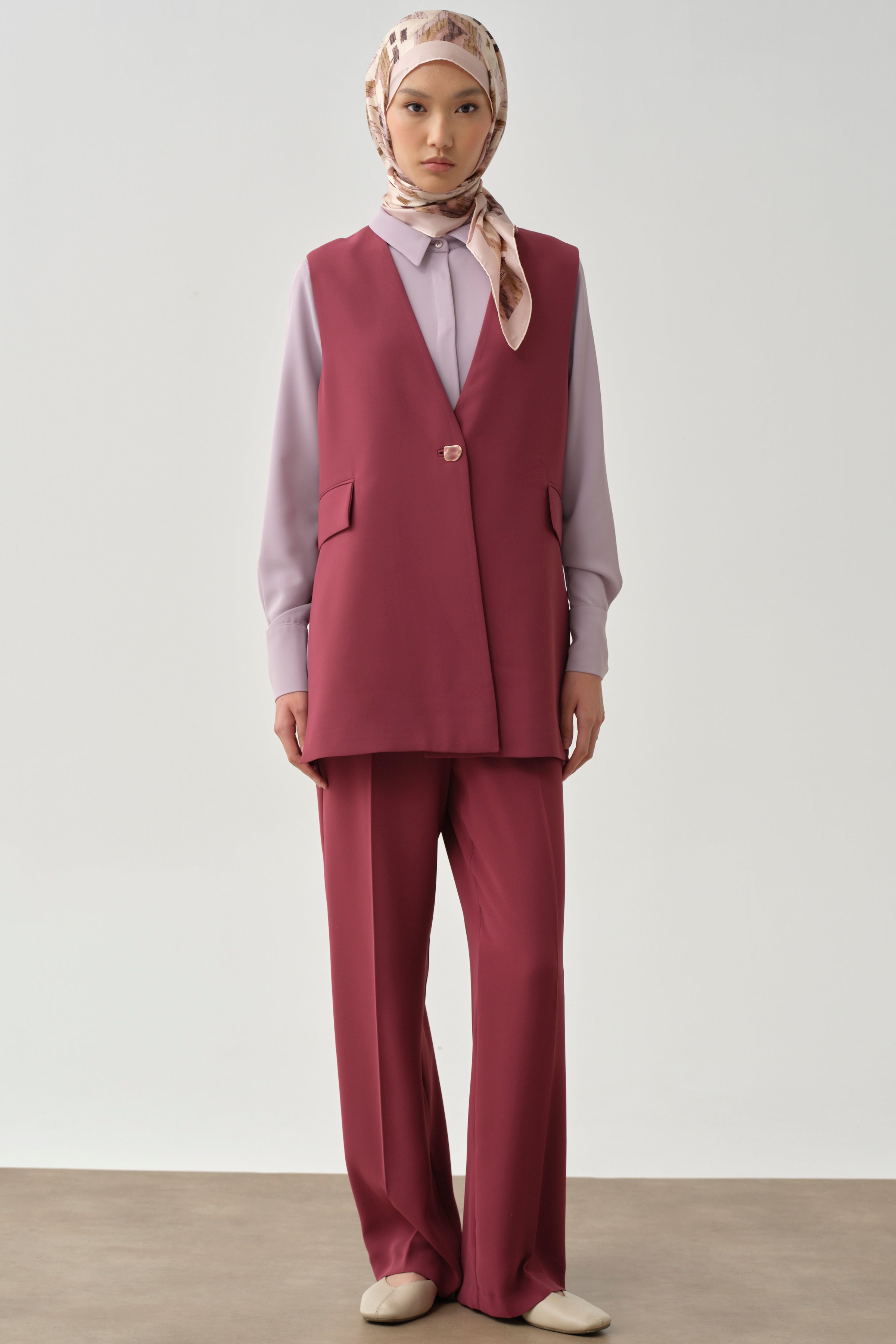 Cepli Bol Paça Pantolon - Mürdüm TUGBA