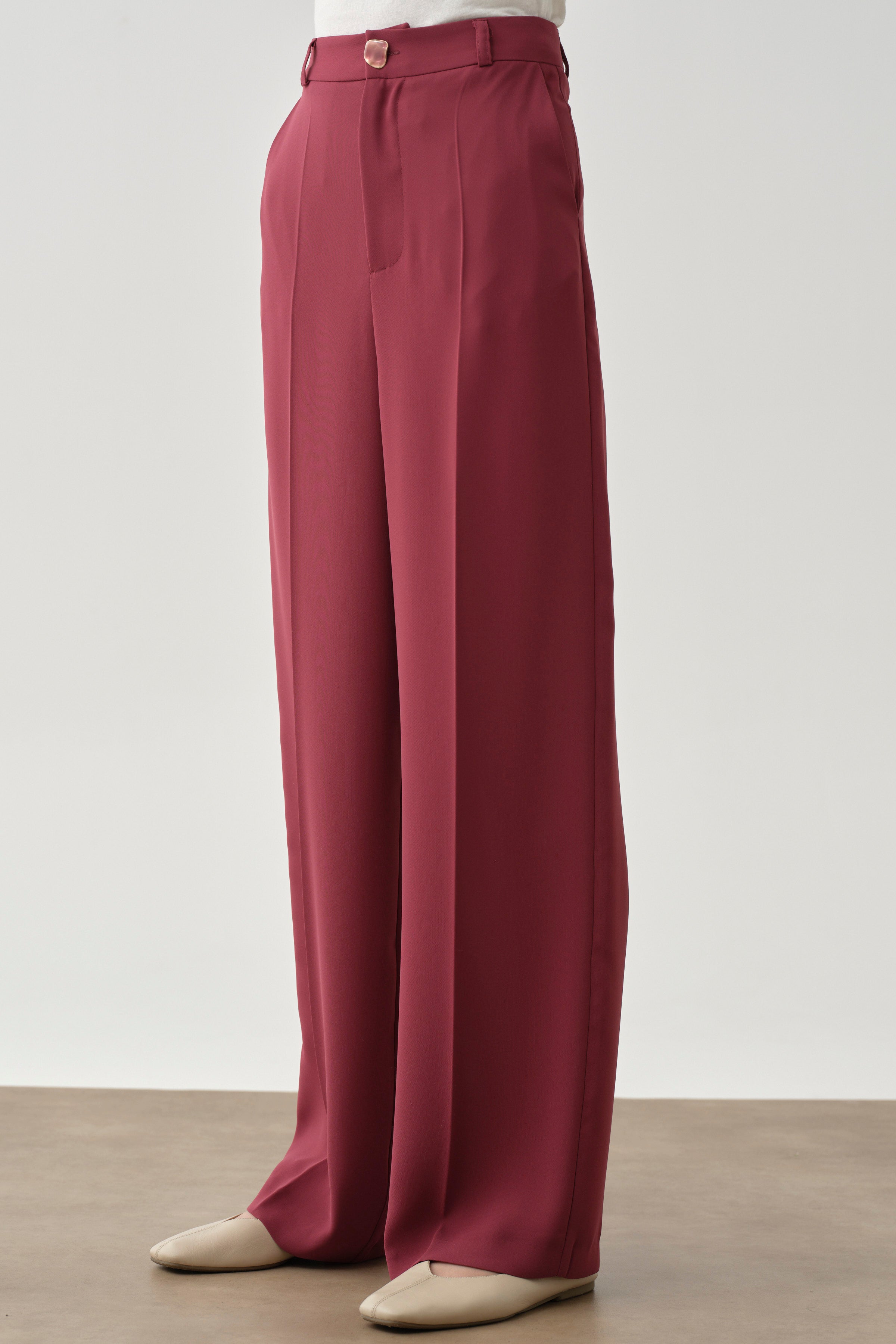 Cepli Bol Paça Pantolon - Mürdüm TUGBA