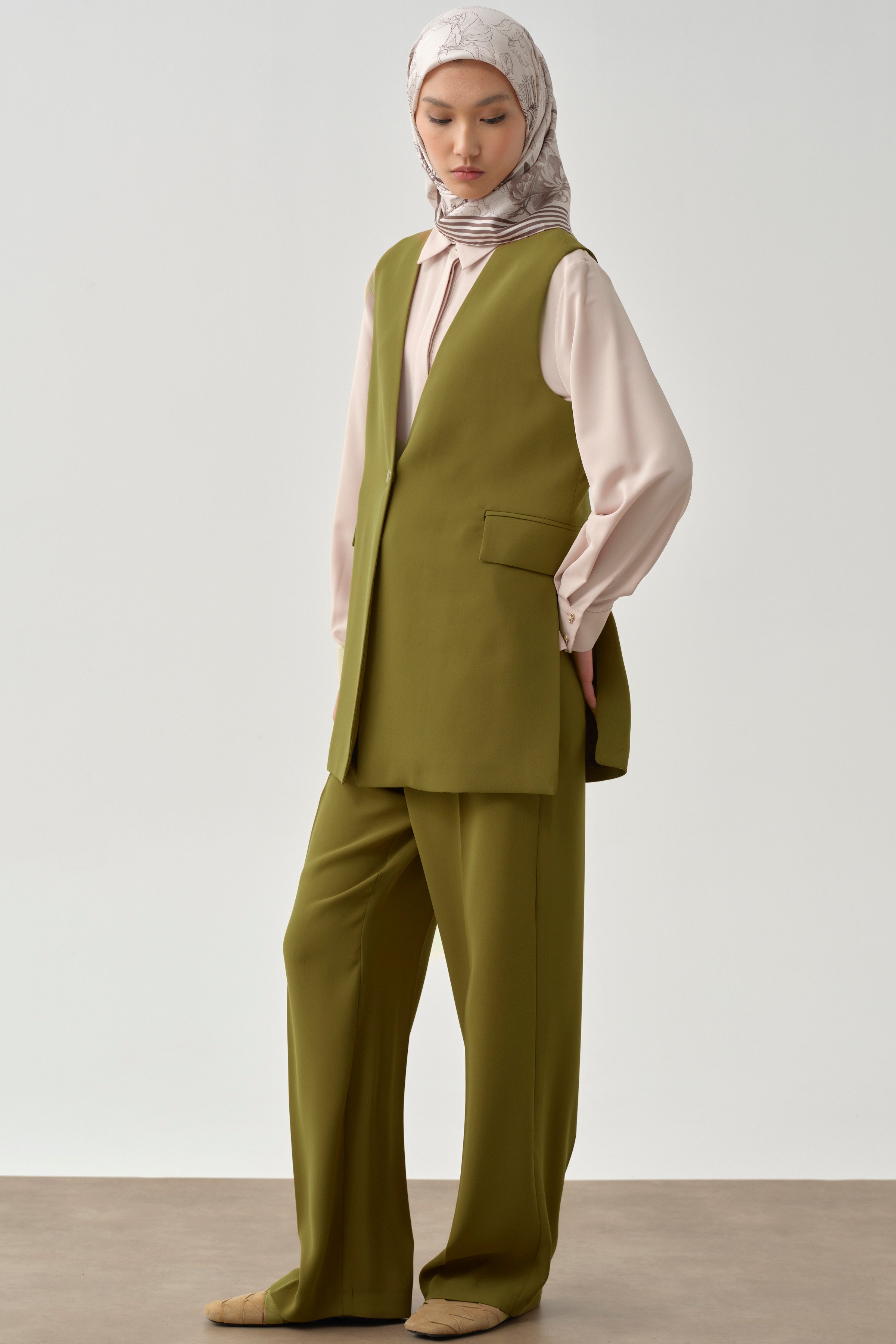 Cepli Bol Paça Pantolon - Olive TUGBA