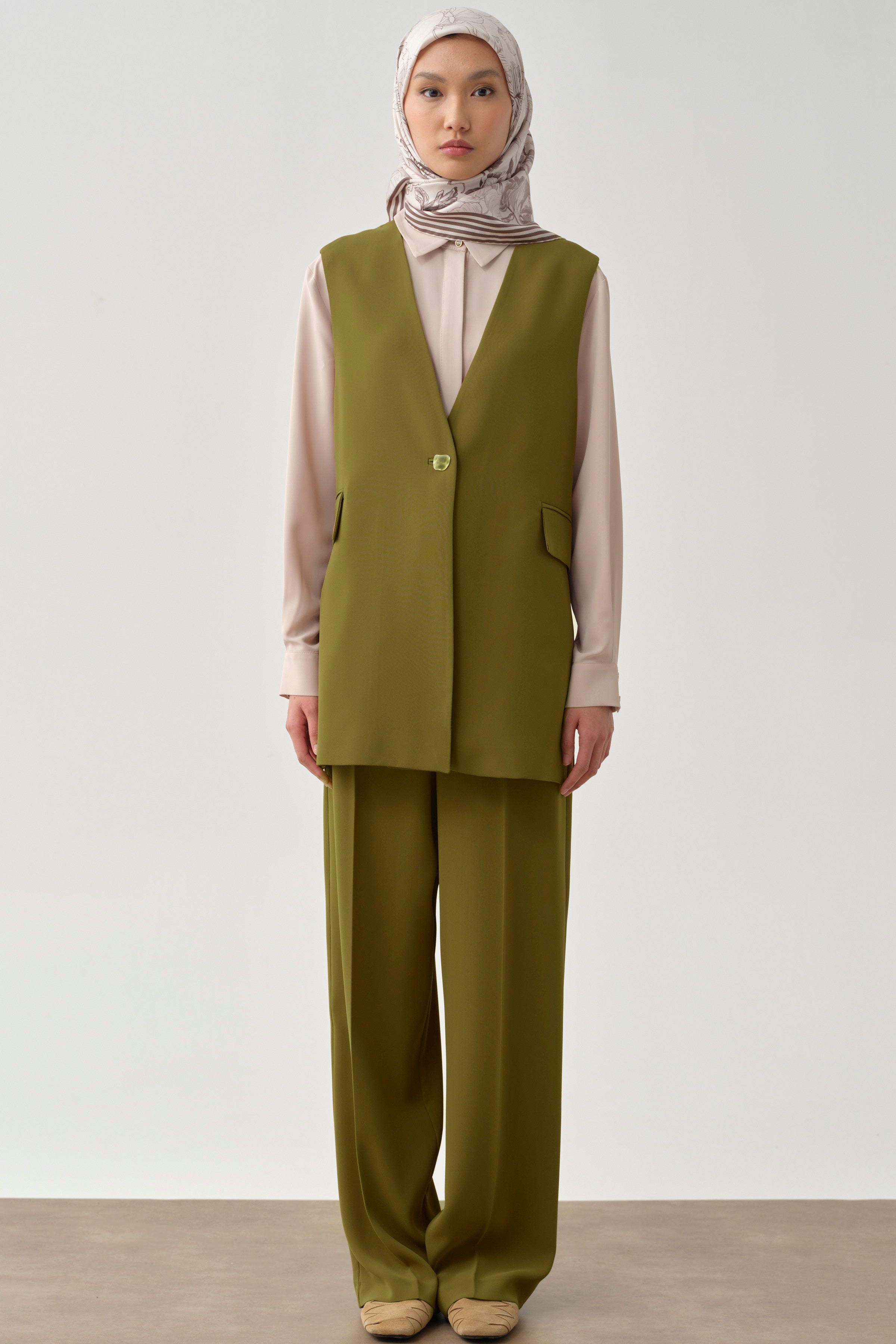 Cepli Bol Paça Pantolon - Olive TUGBA