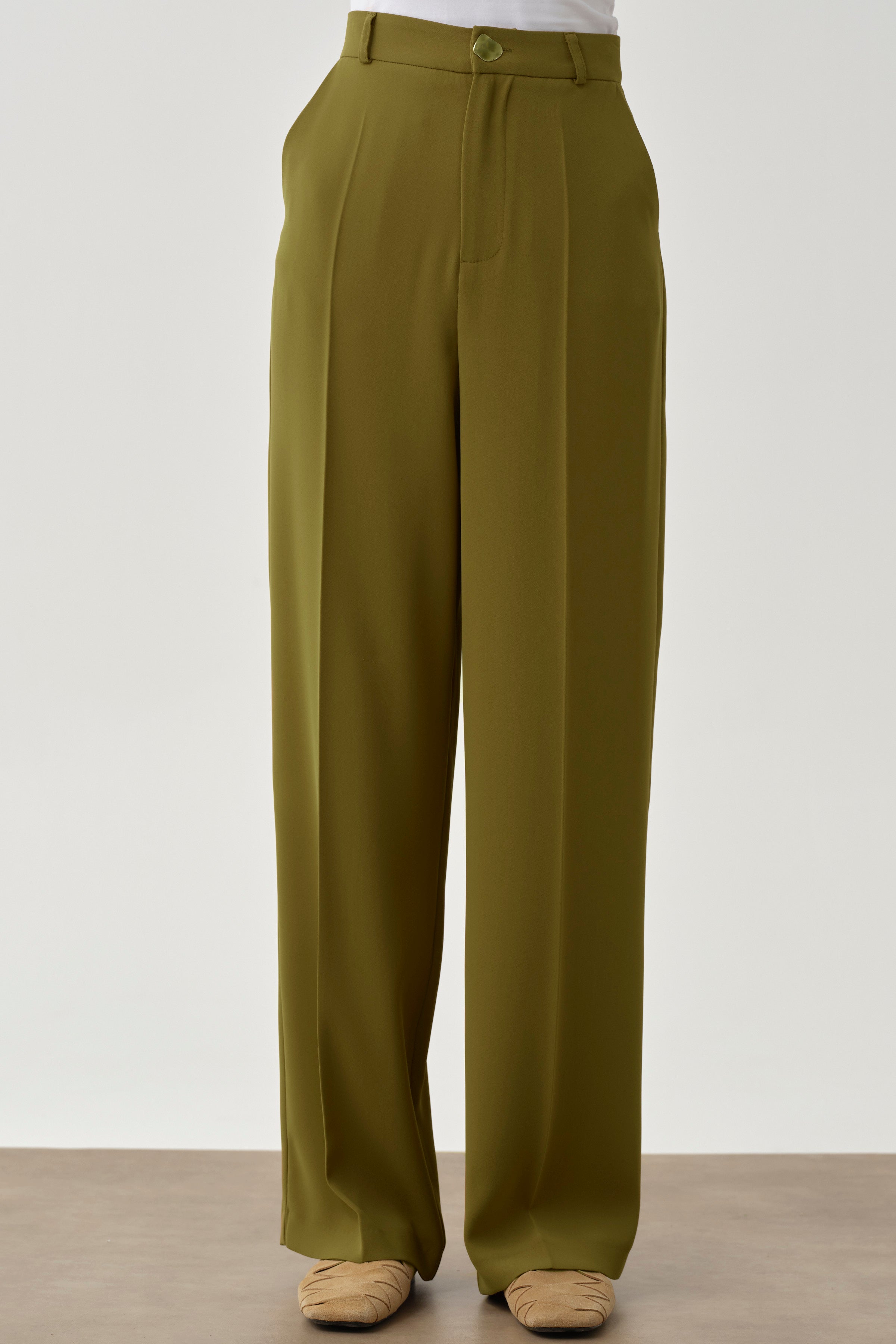 Cepli Bol Paça Pantolon - Olive TUGBA