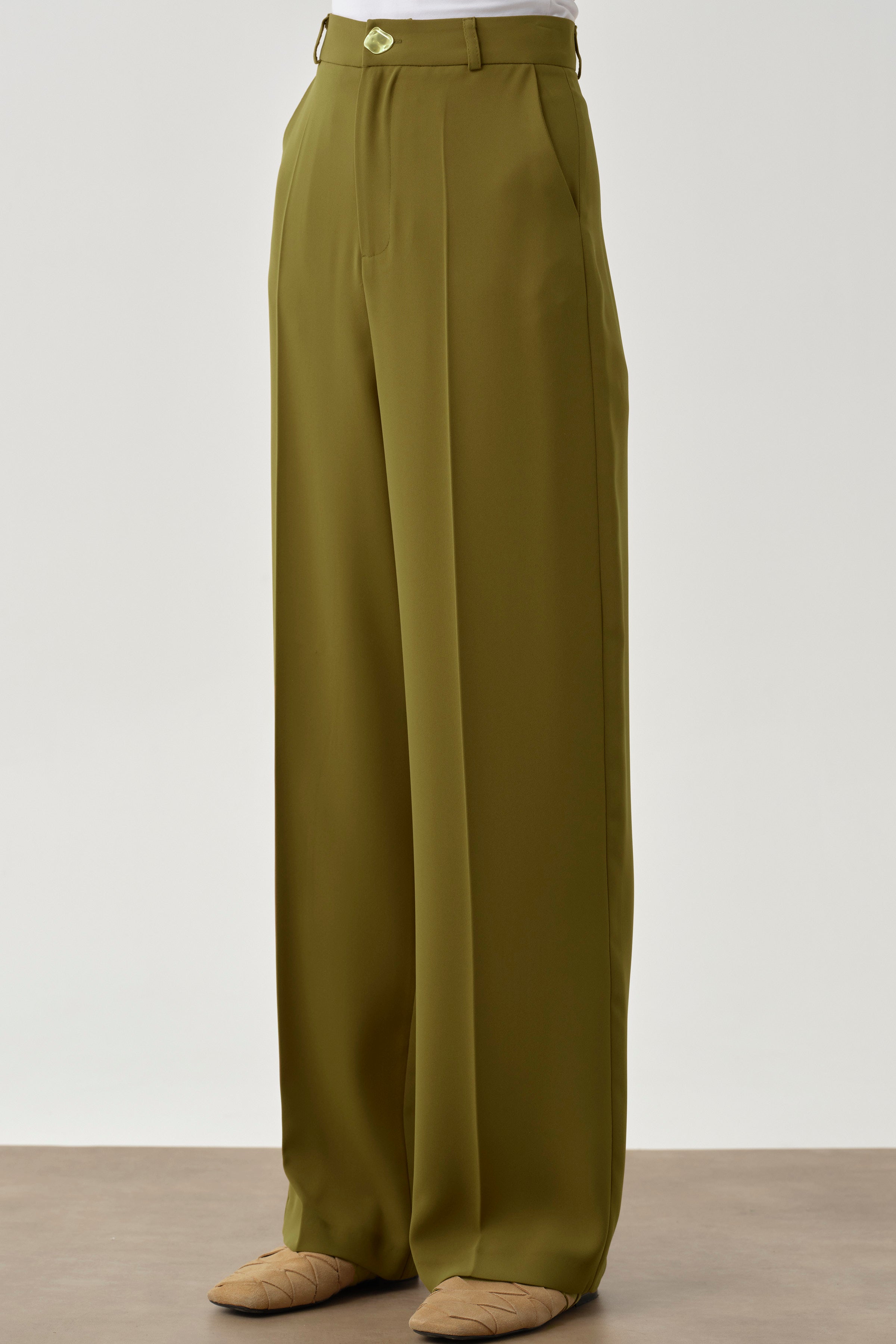 Cepli Bol Paça Pantolon - Olive TUGBA