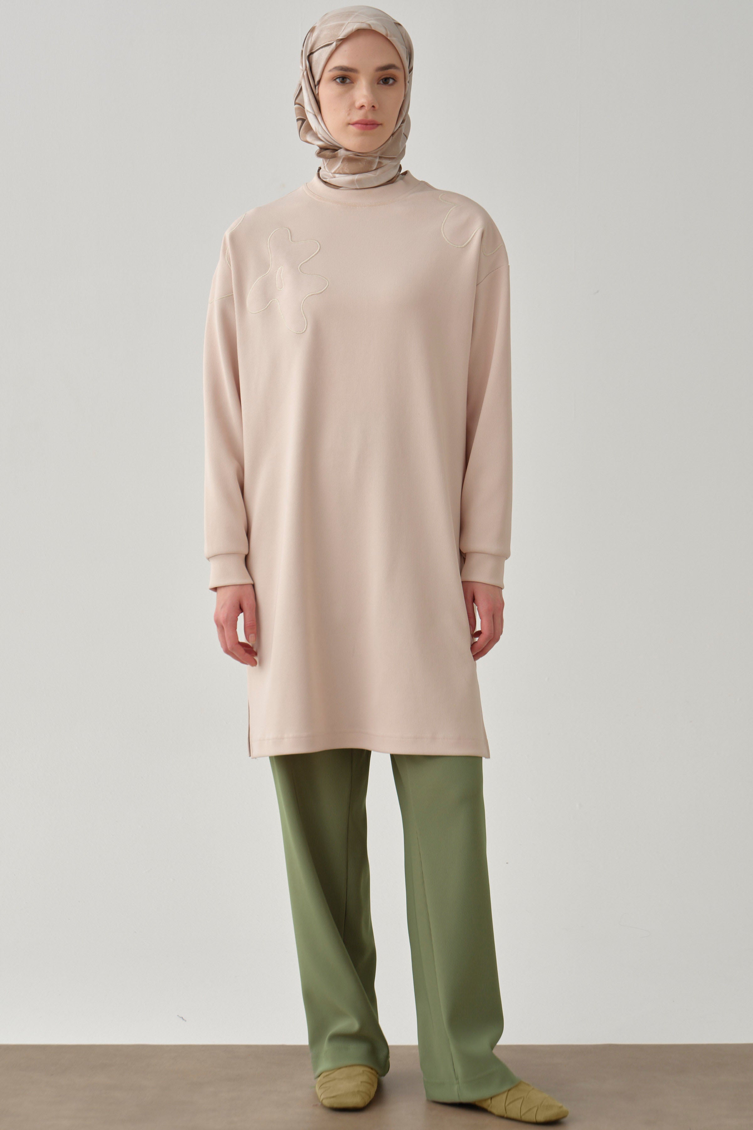 Cepli Boru Paça Örme Pantolon - Mint TUGBA