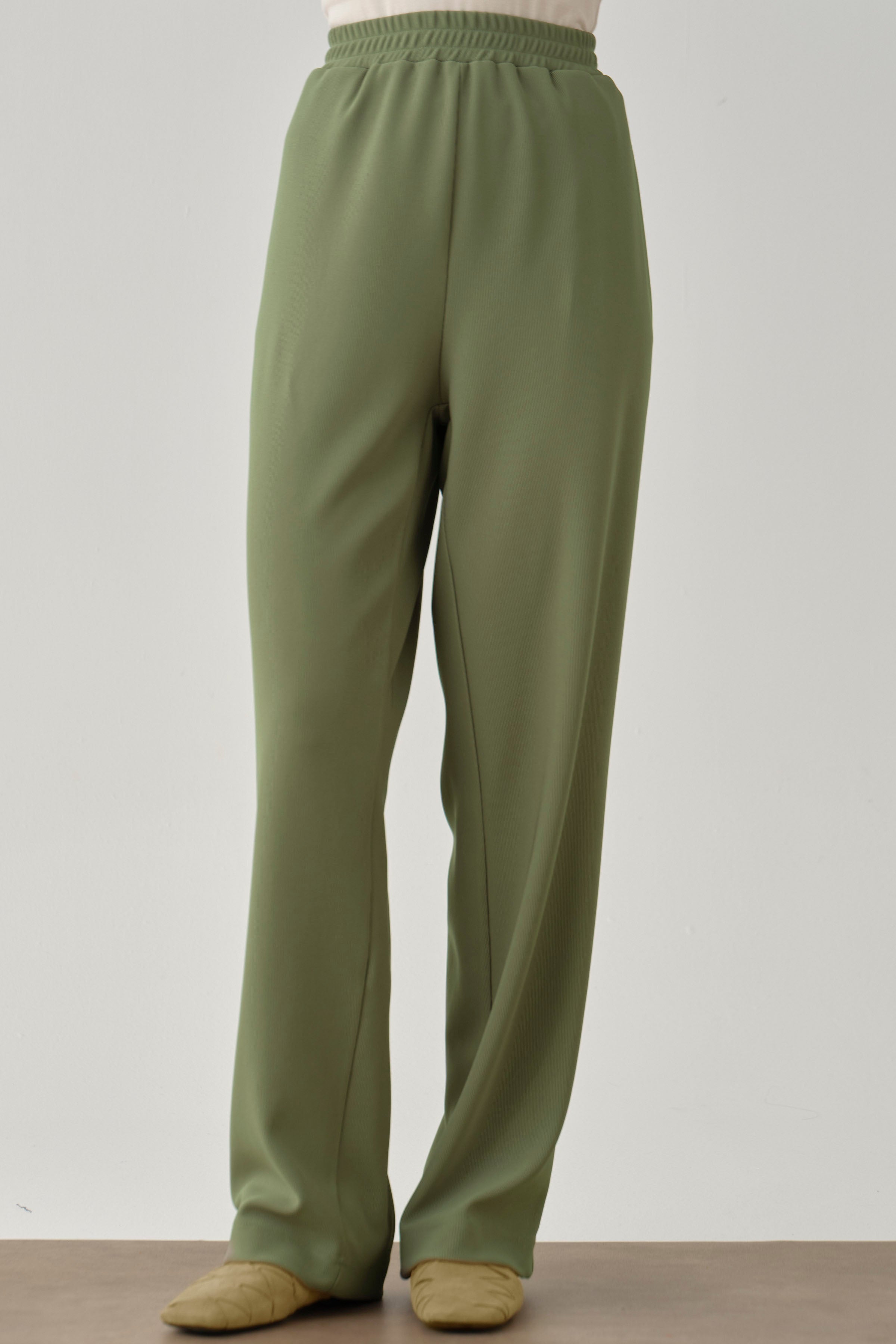 Cepli Boru Paça Örme Pantolon - Mint TUGBA