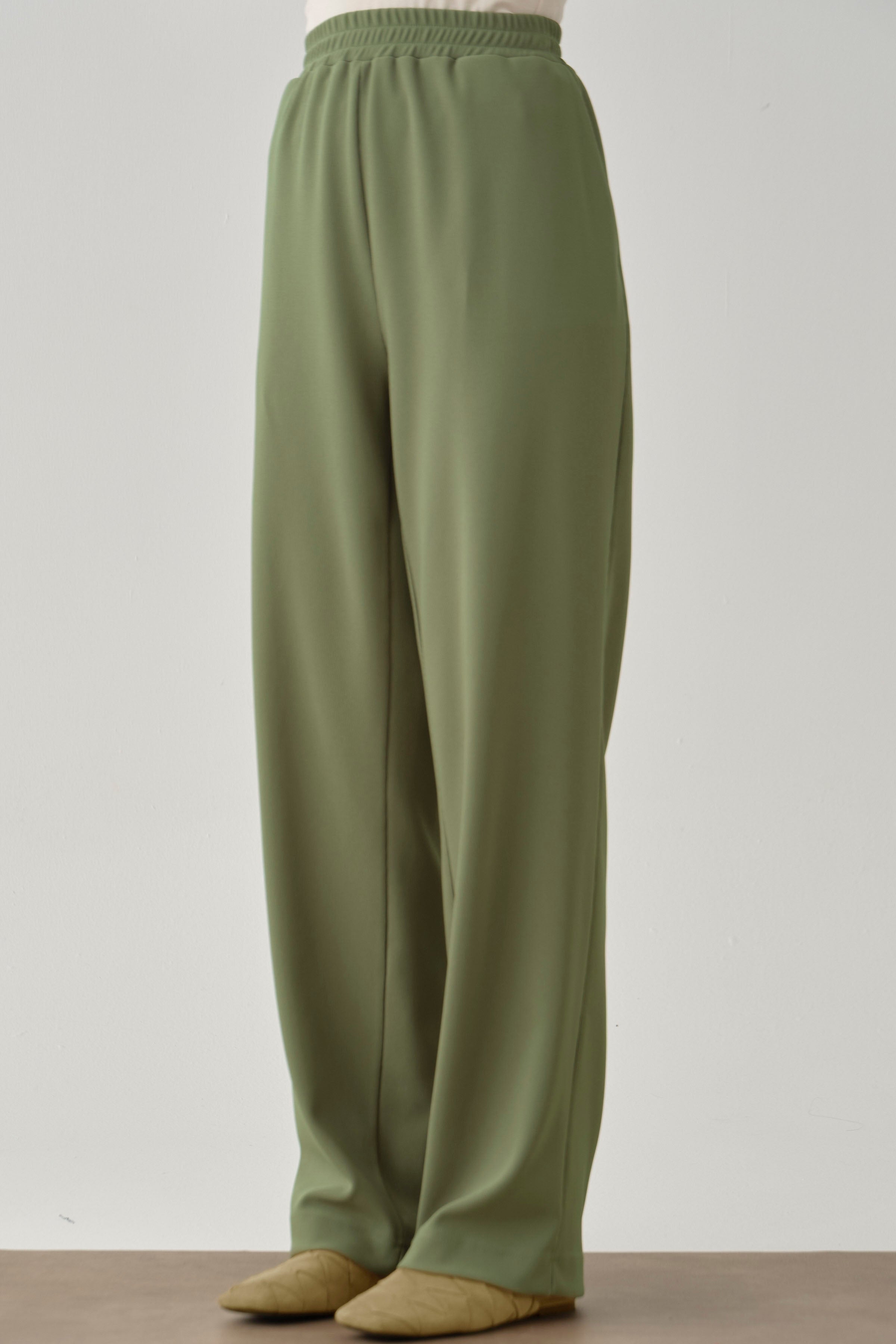 Cepli Boru Paça Örme Pantolon - Mint TUGBA