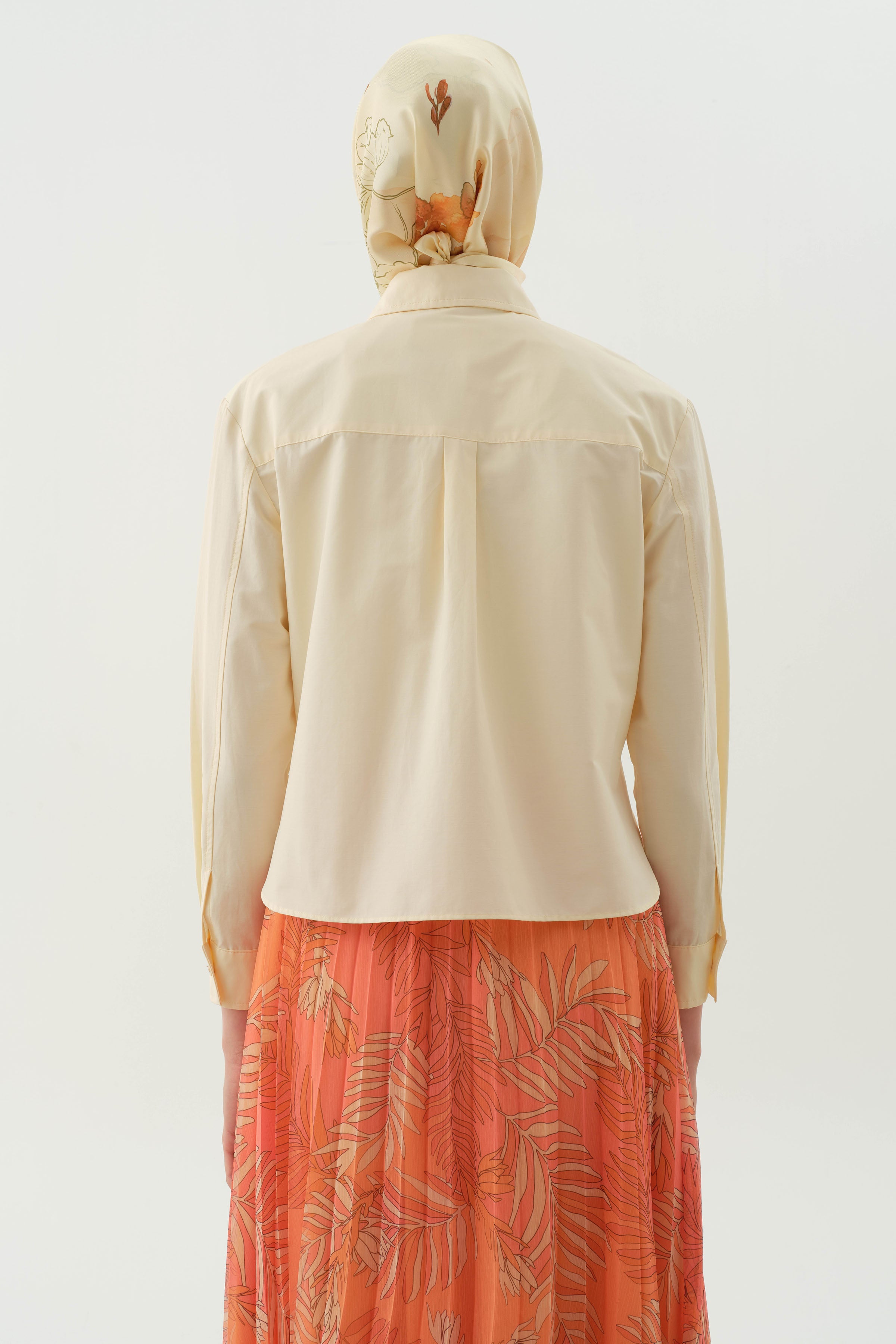 Cepli Crop Gömlek - Bej - Mercan TUGBA